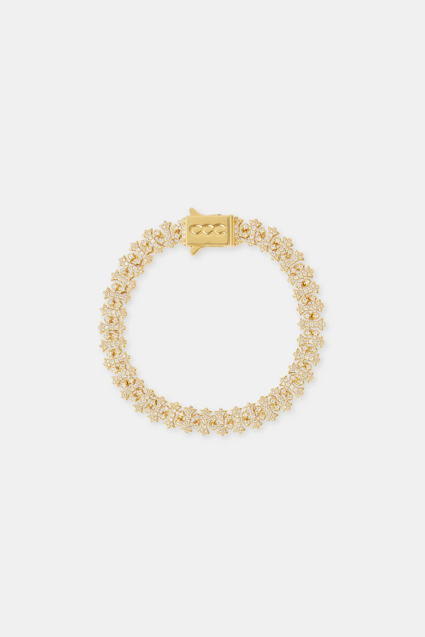 10mm Iced Alternating Cross Bracelet - Image 2