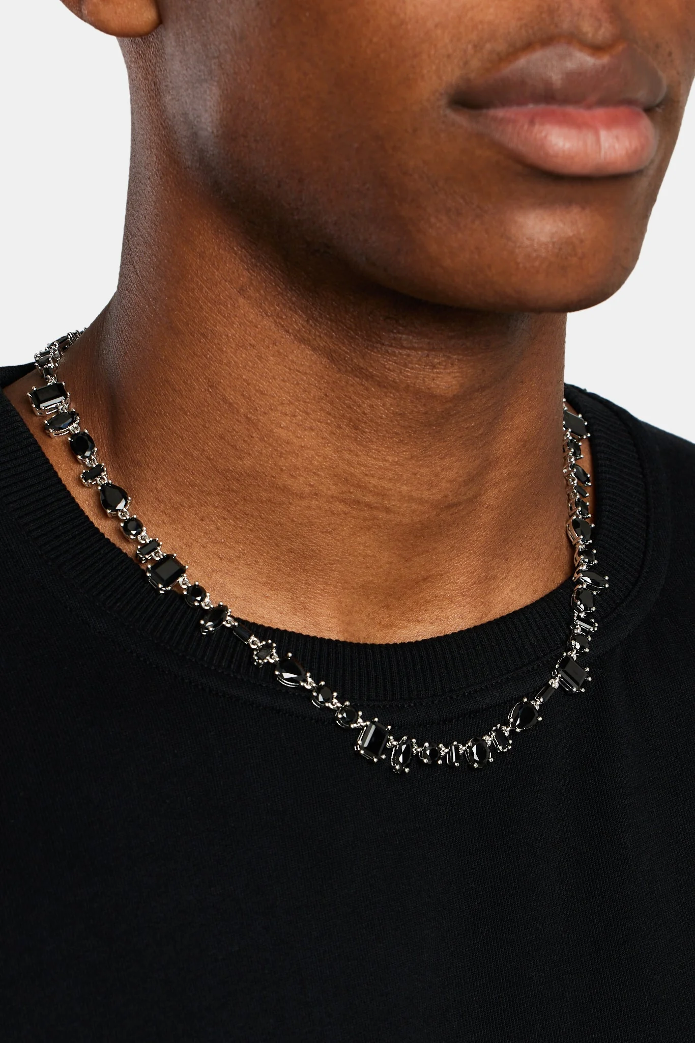 10mm Iced Black CZ Mixed Shape Tennis Chain - Image 4