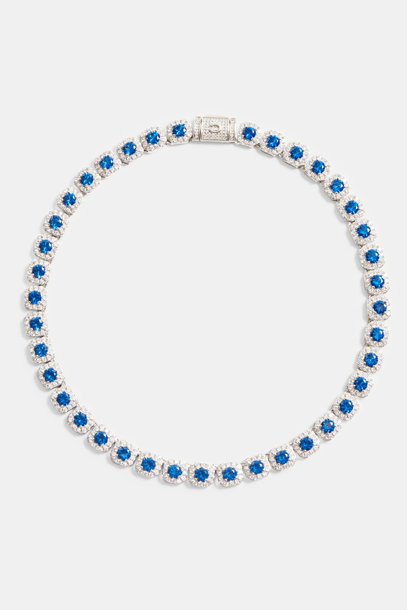 10mm Iced Blue CZ Cluster Chain - Image 4