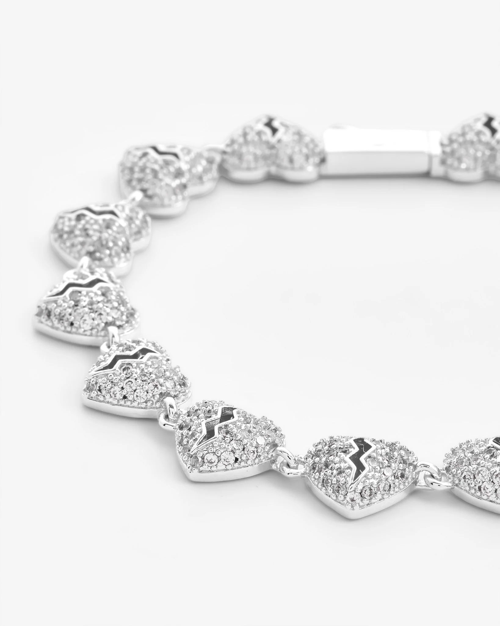 10mm Iced Broken Heart Allway Bracelet - Image 2