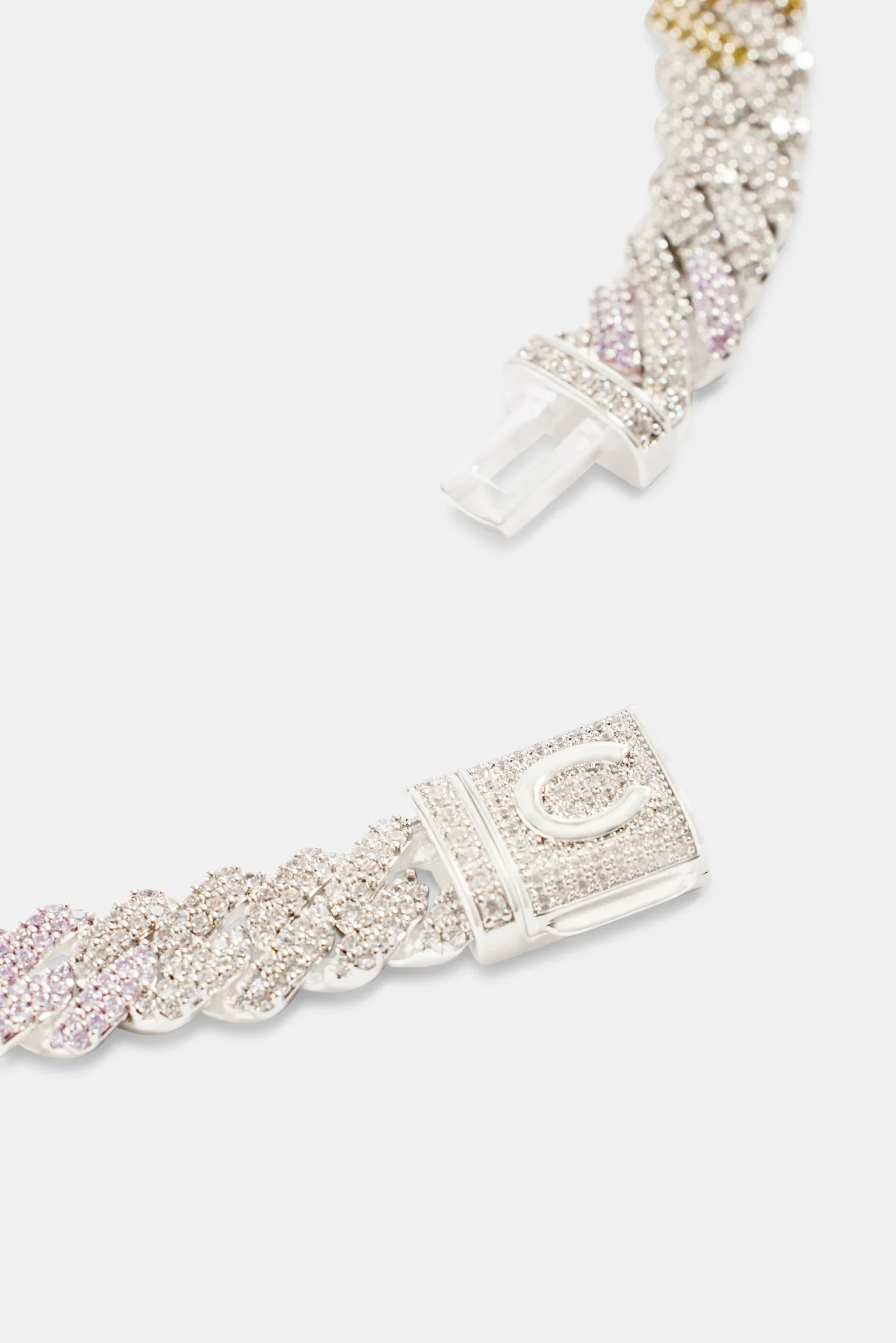 10mm Iced CZ Pastel Ombre Prong Cuban Chain - Image 4