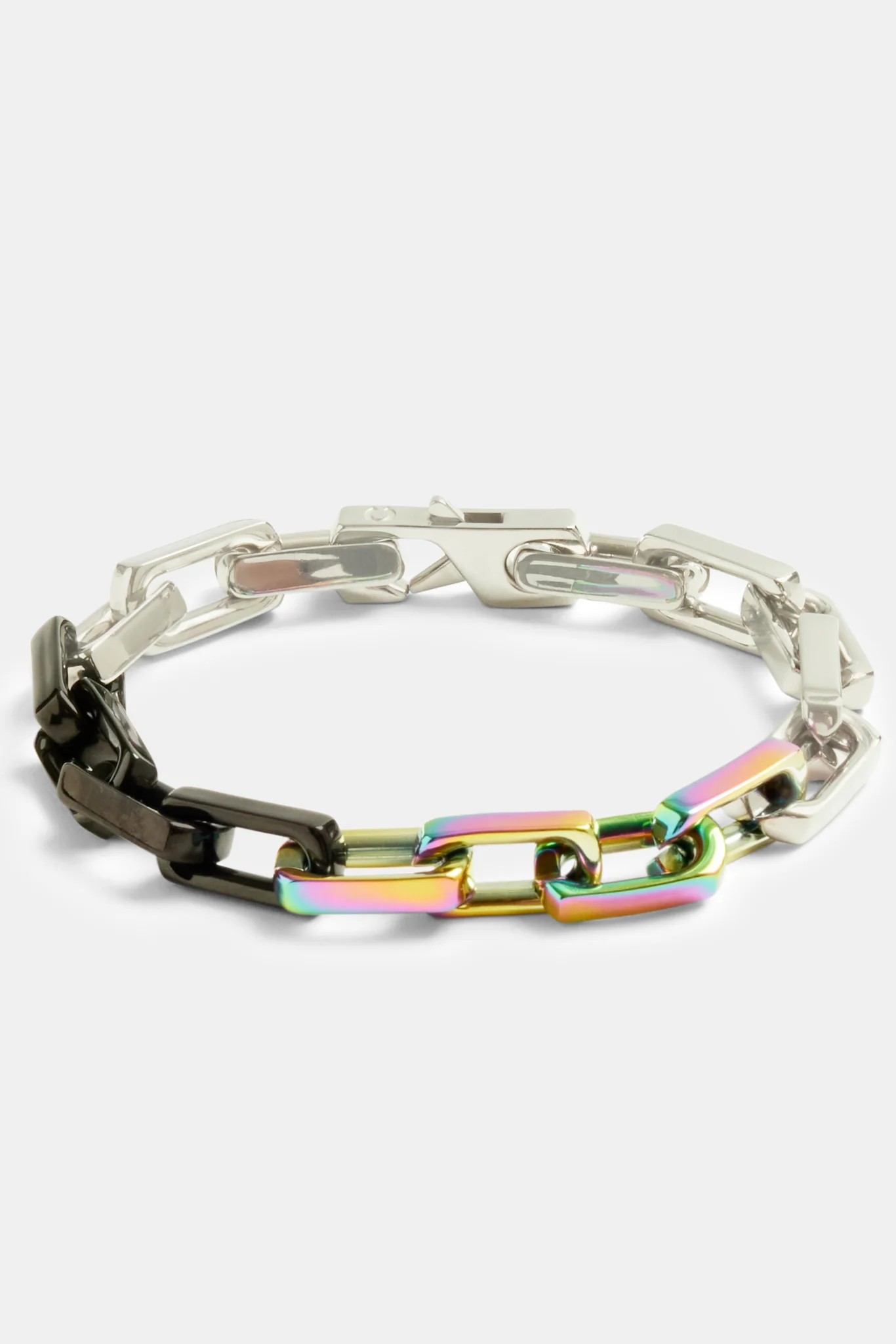10mm Oil Slick Mix Link Bracelet - Image 2