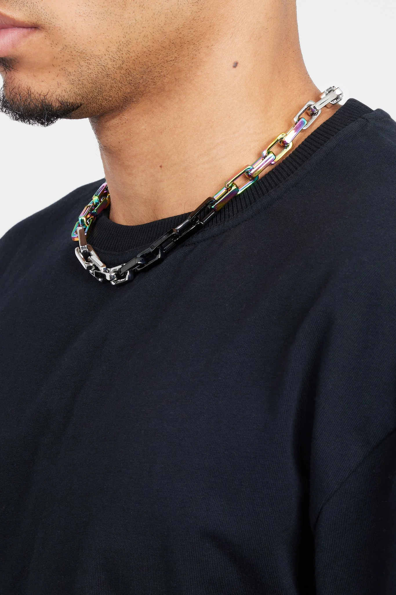 10mm Oil Slick Mix Link Chain - Image 2