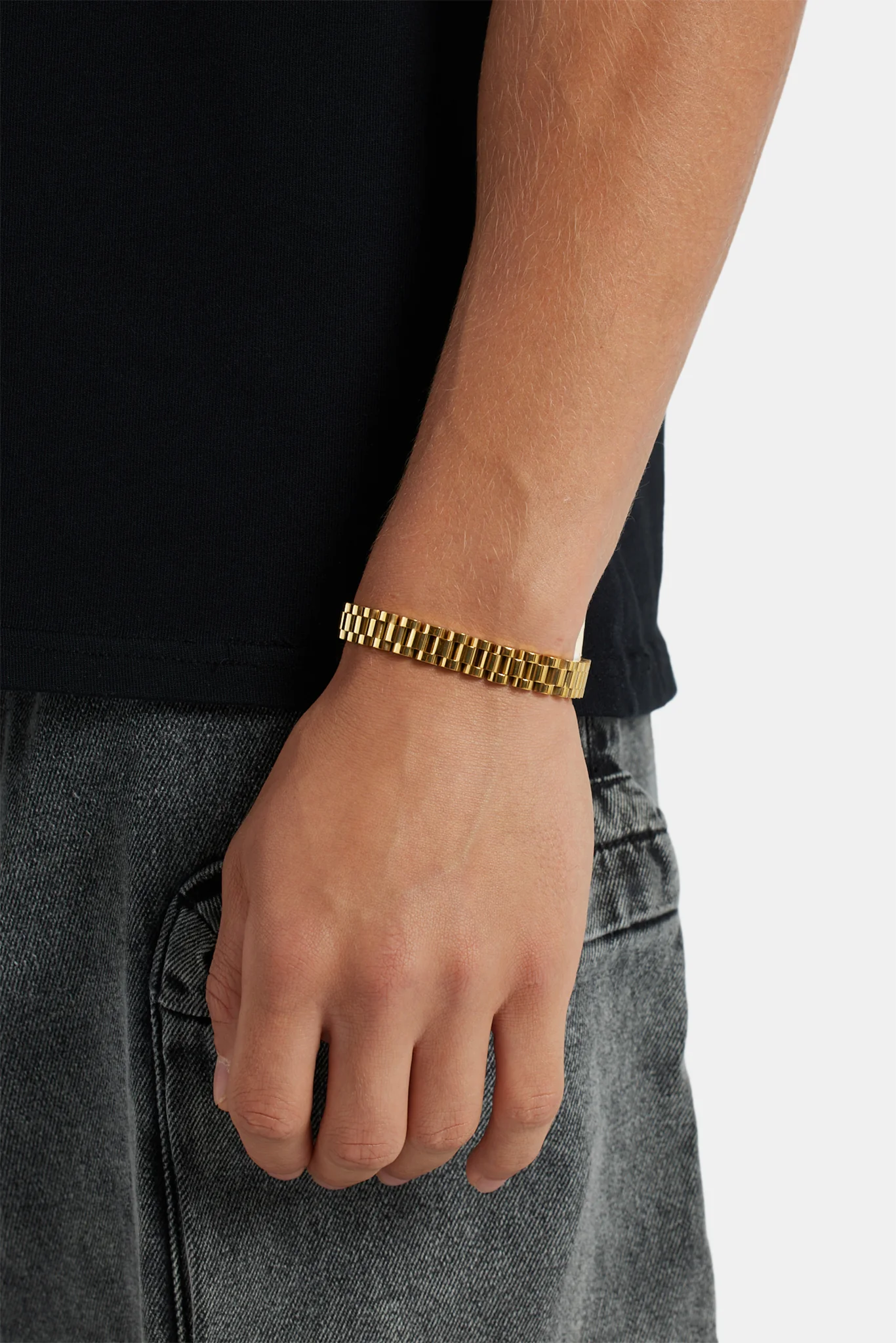 10mm Watch Strap Link Bracelet - Gold - Image 2