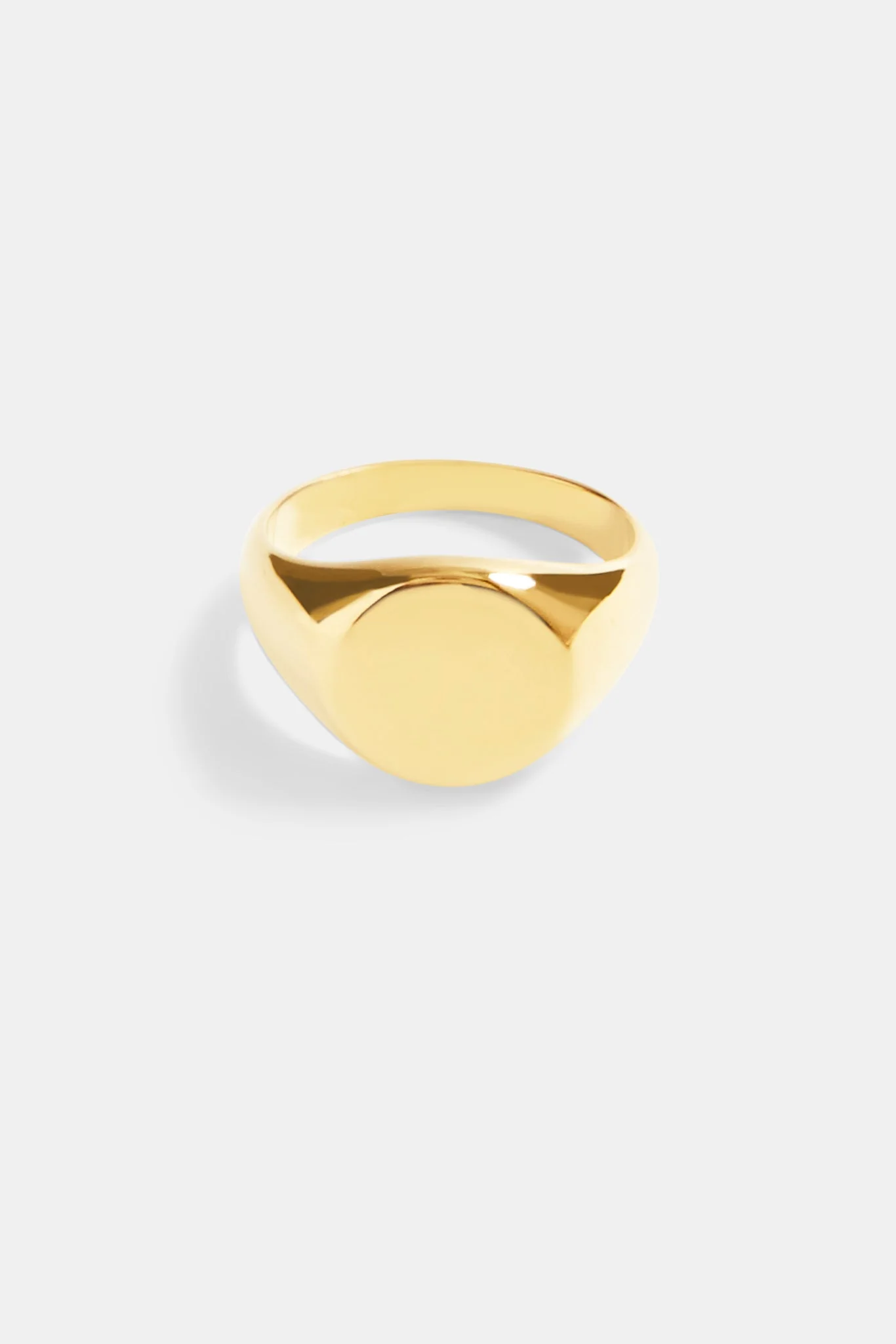 11mm Gold Plated Polished Round Signet Ring - Image 2