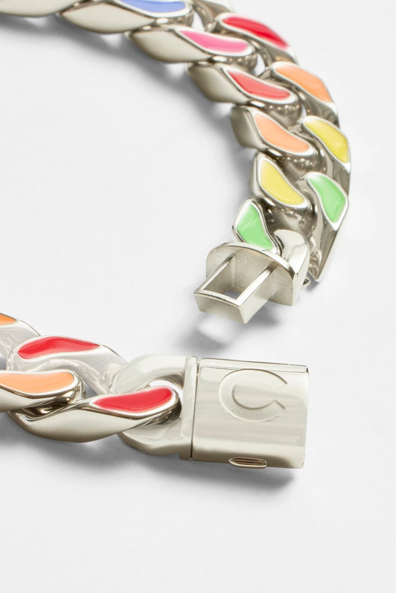 12mm Multi Colour Enamel Cuban Bracelet - Image 3