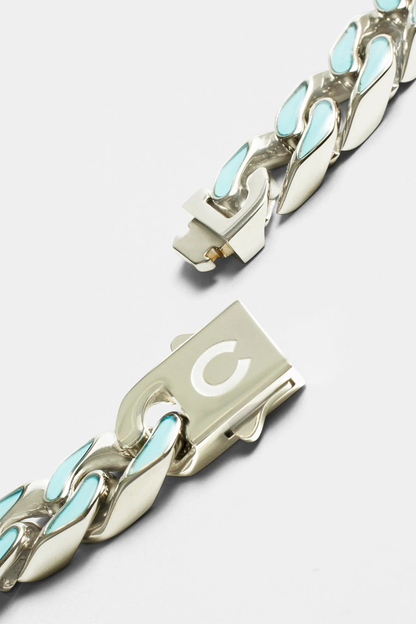 12mm Blue Enamel Cuban Chain - Image 3