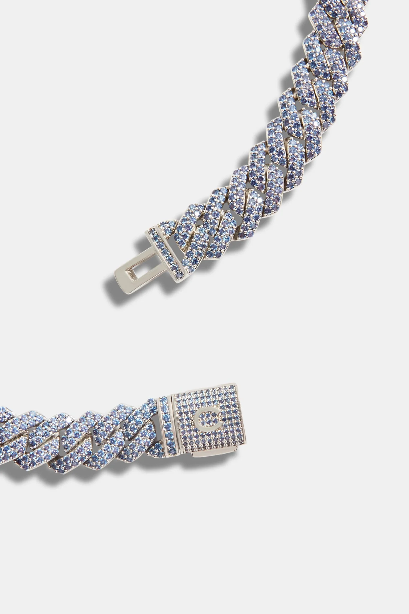 14mm Iced Dark Blue CZ Prong Cuban Chain - Image 4