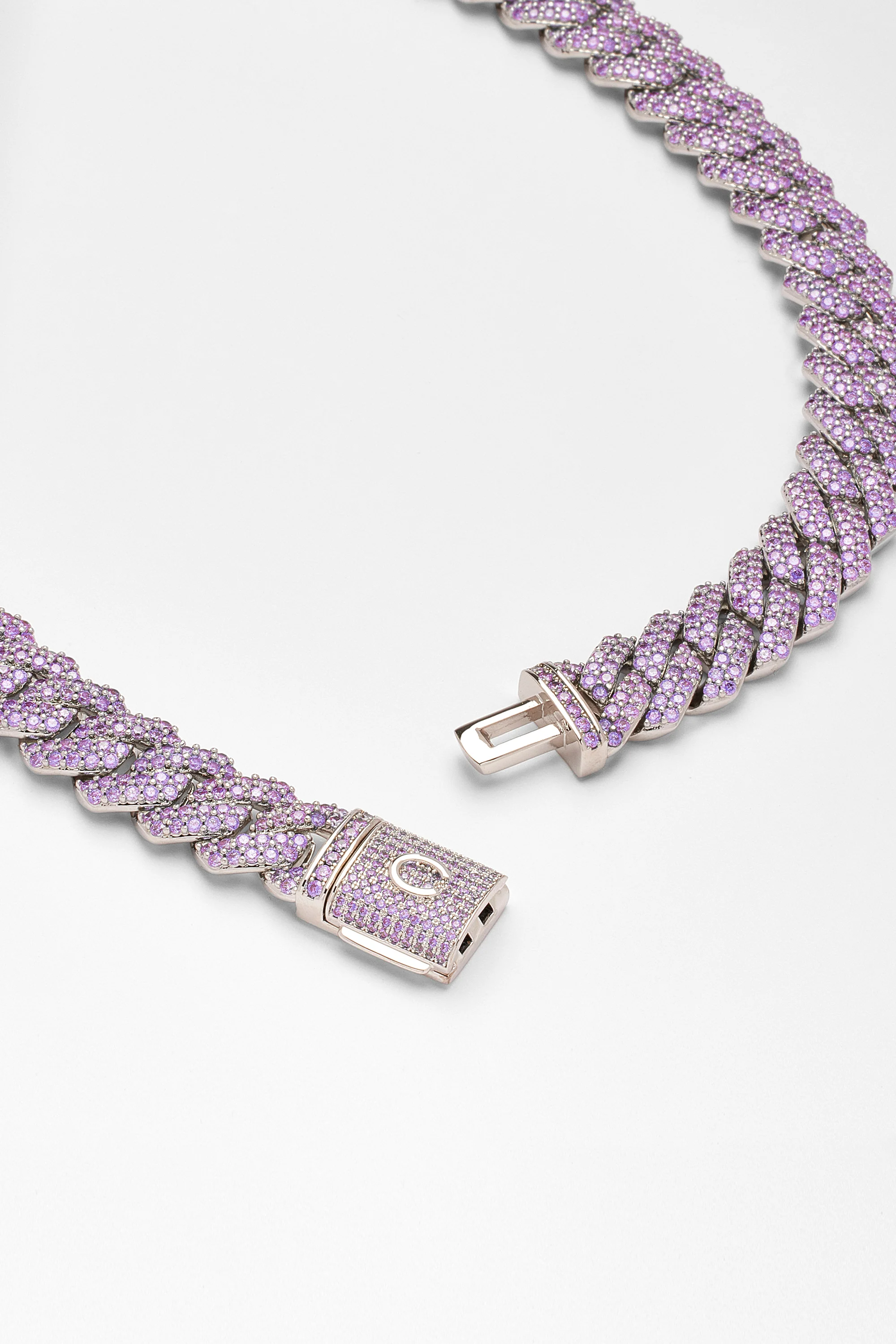 14mm Iced Lilac Prong Cuban Chain - Image 4