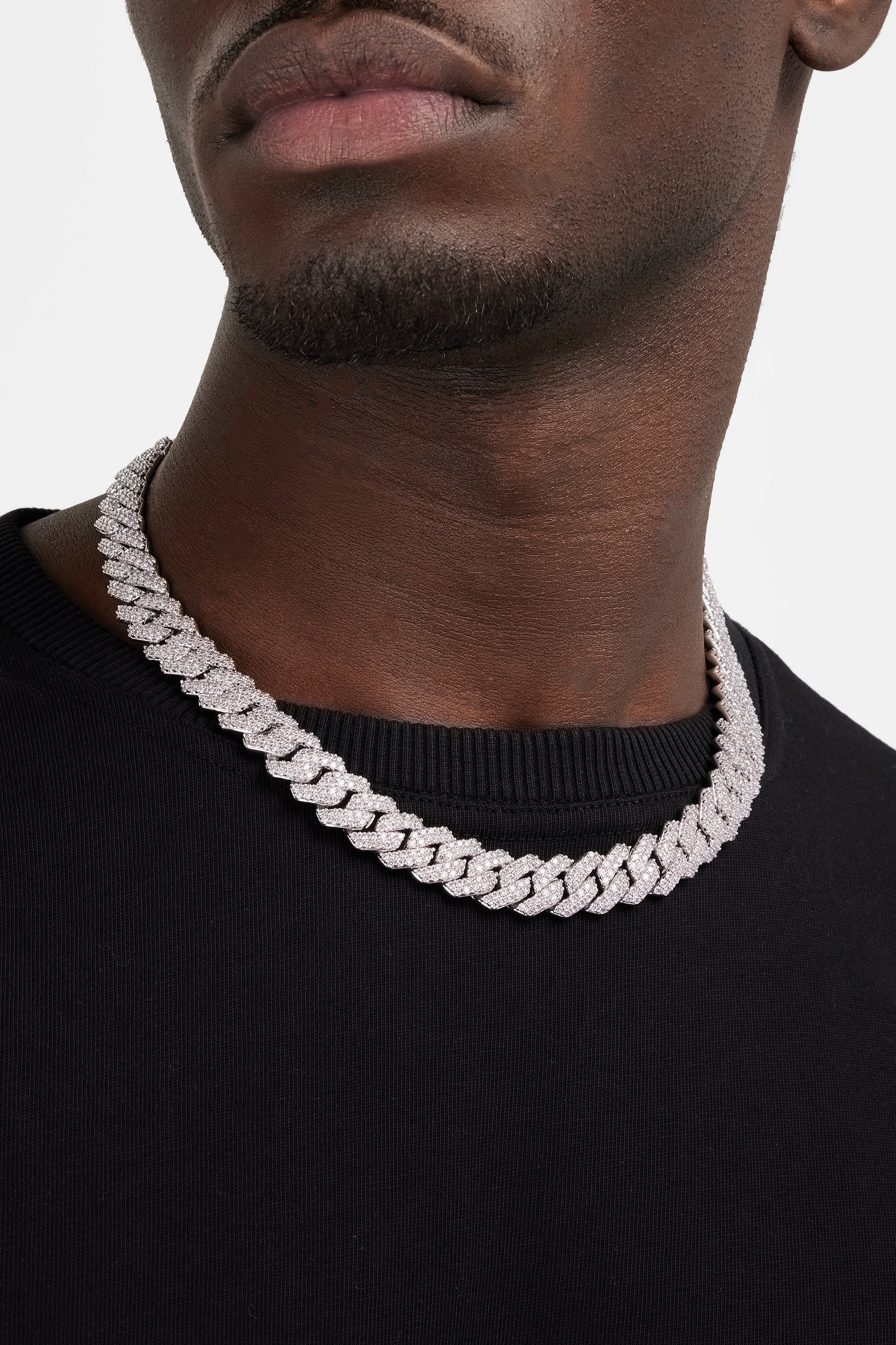 14mm Iced Pink Prong Cuban Chain - Image 2