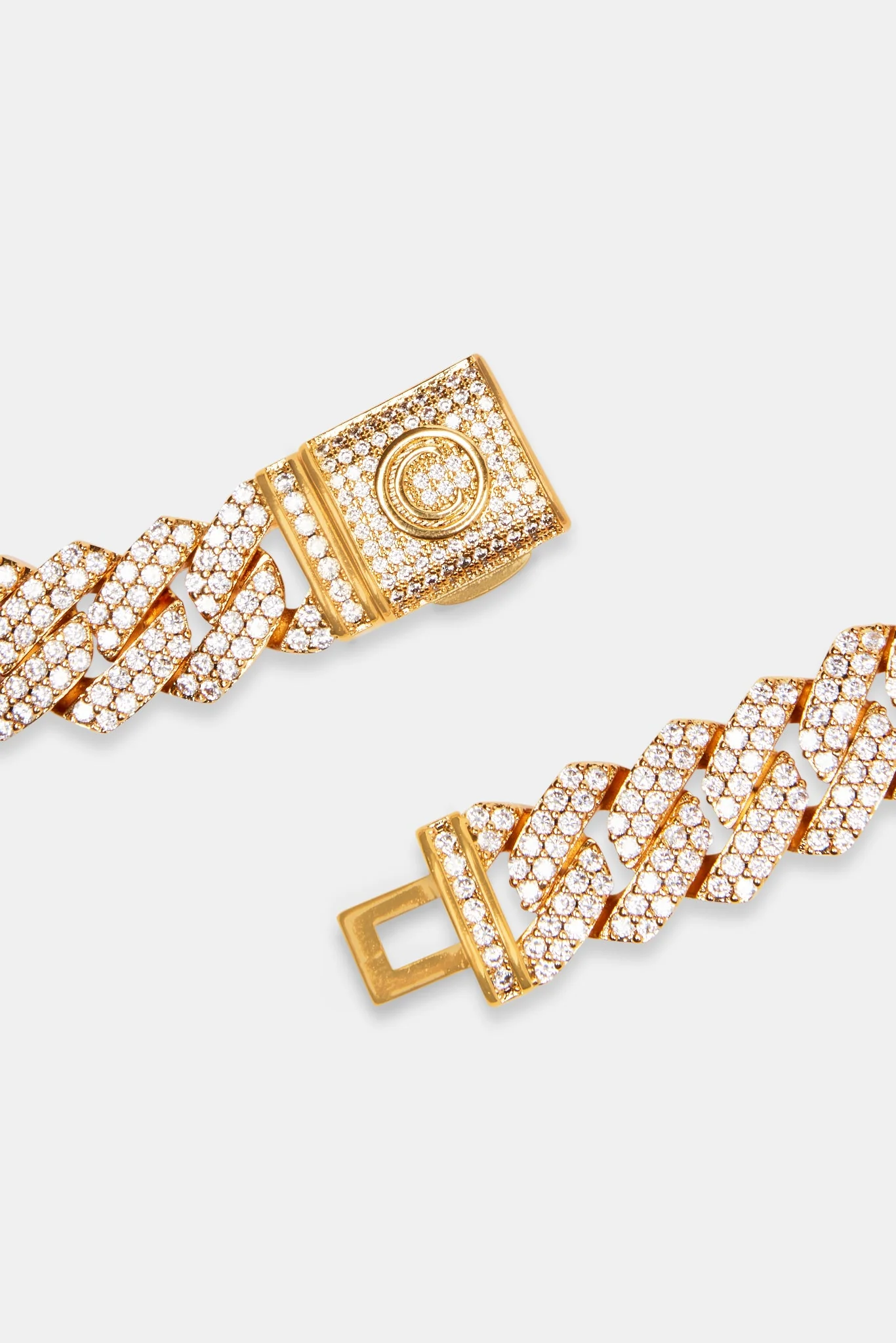 Women's 14mm Iced Prong Link Chain - Gold - Image 4