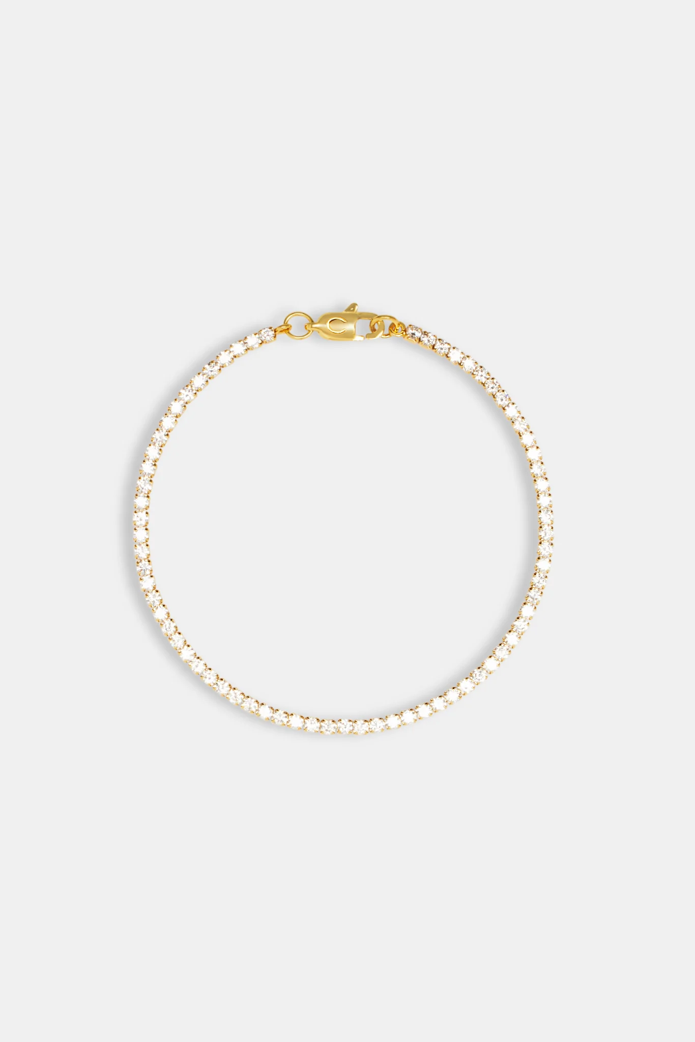 2.5mm Micro Tennis Bracelet - Gold - Image 2