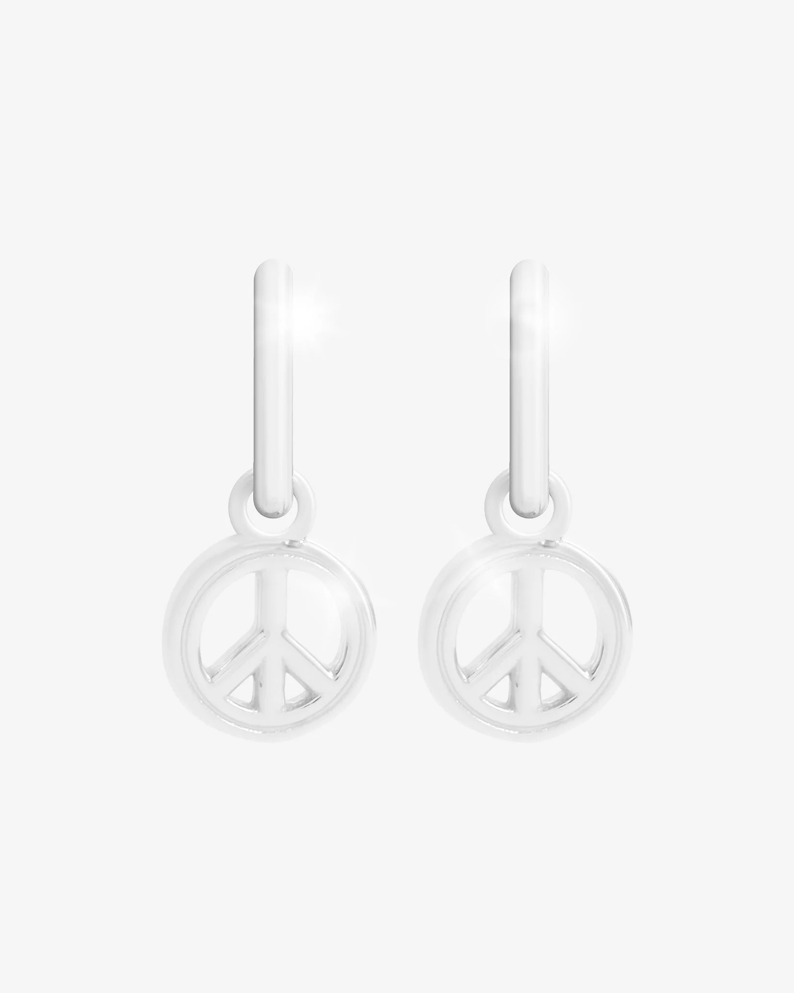 2 Pack Happy & Peace Huggie Hoop Earrings - Image 3