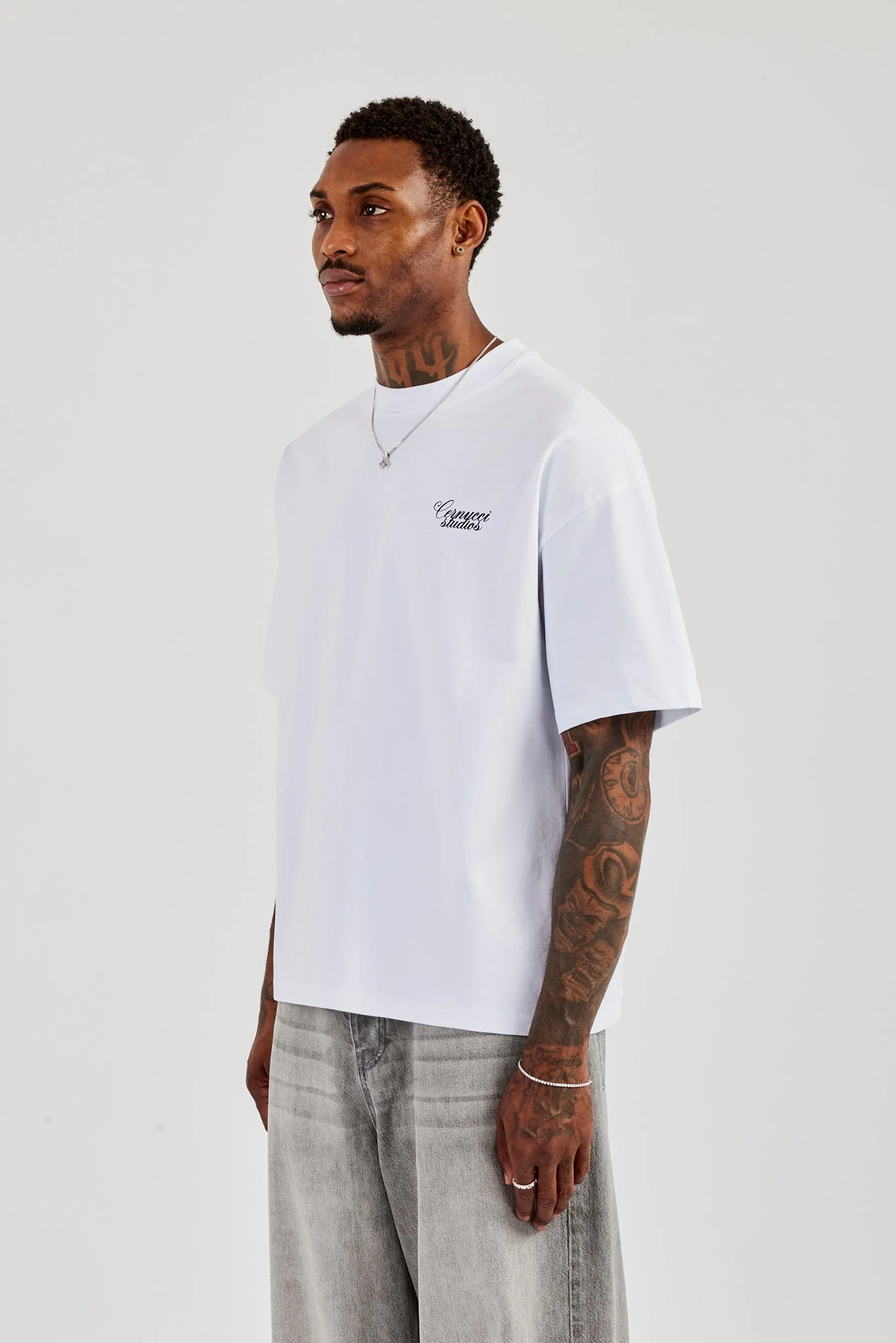 2017 Back Graphic Oversized T-Shirt - White - Image 3