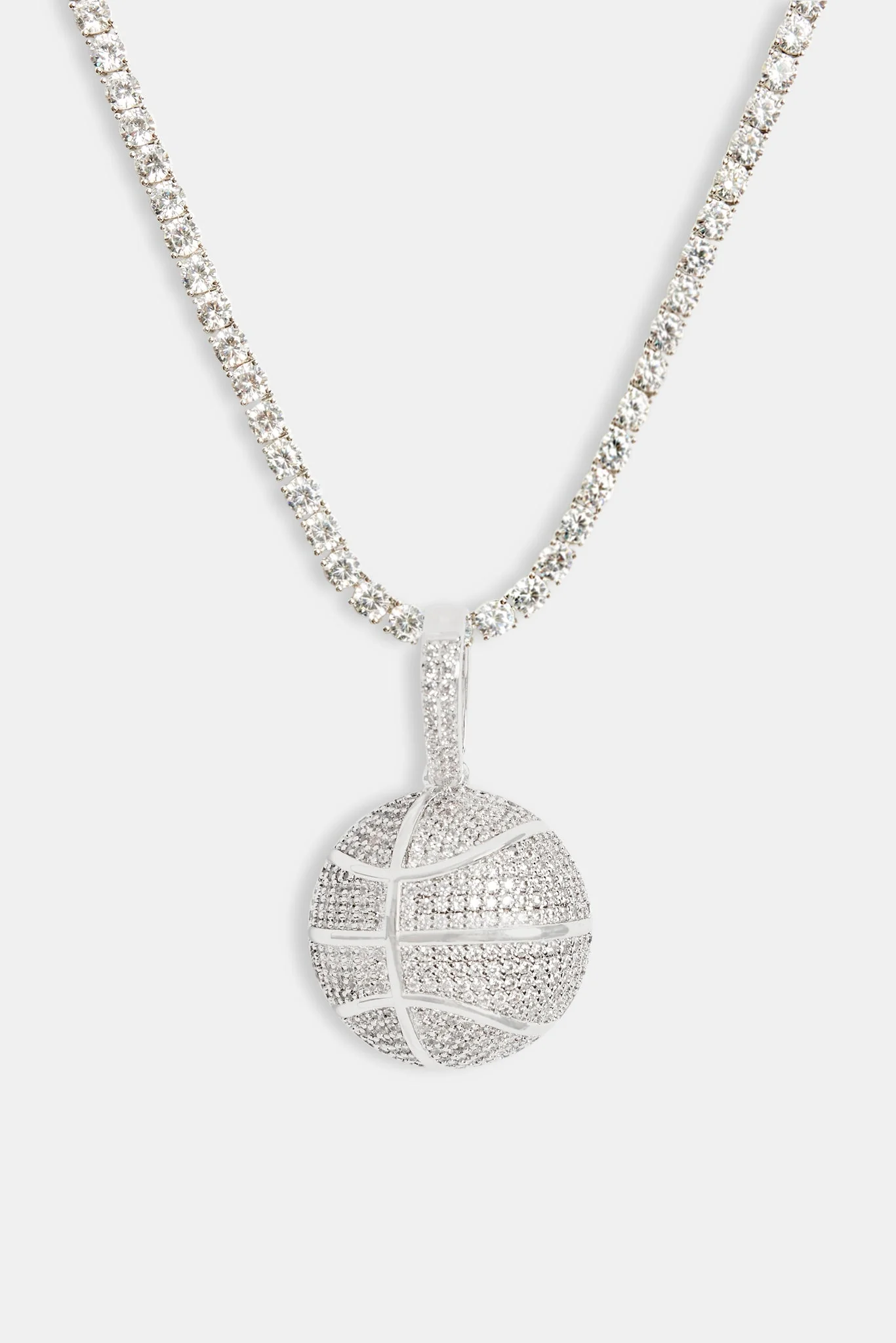 20mm Iced CZ Basketball Pendant - Image 3