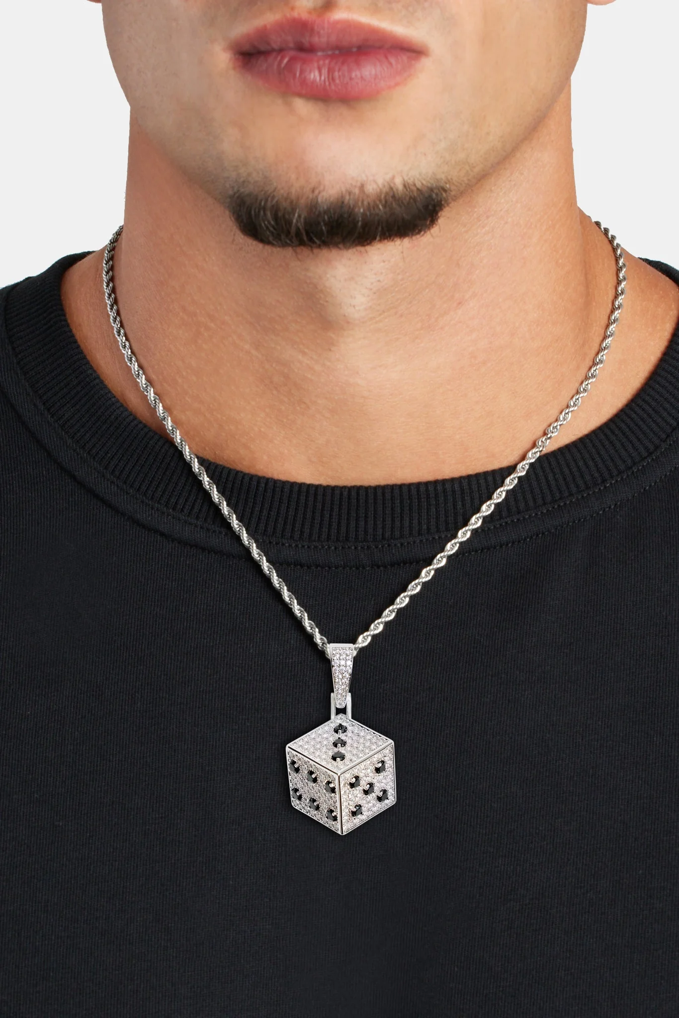 20mm Iced CZ Dice Pendant - Image 2
