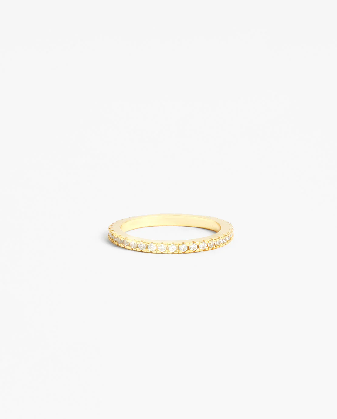 2mm Clear Round Tennis Ring - Gold - Image 2