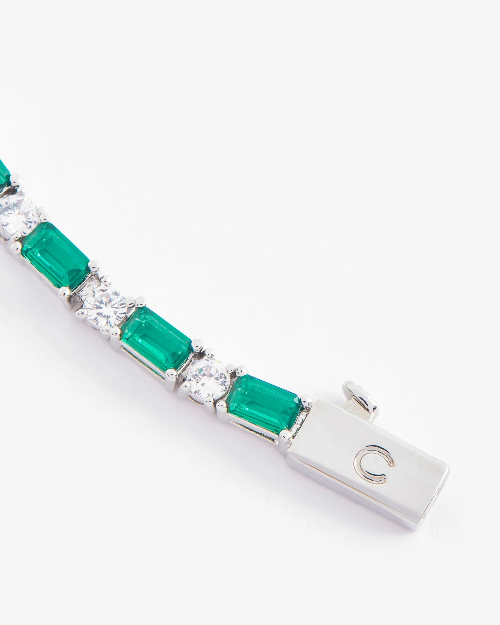 2mm Green And White Tennis Bracelet - Image 3