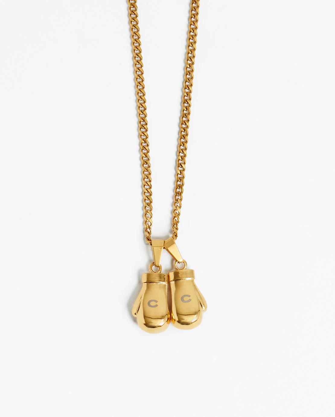 3mm Boxing Glove Cuban Chain Necklace - Gold - Image 2