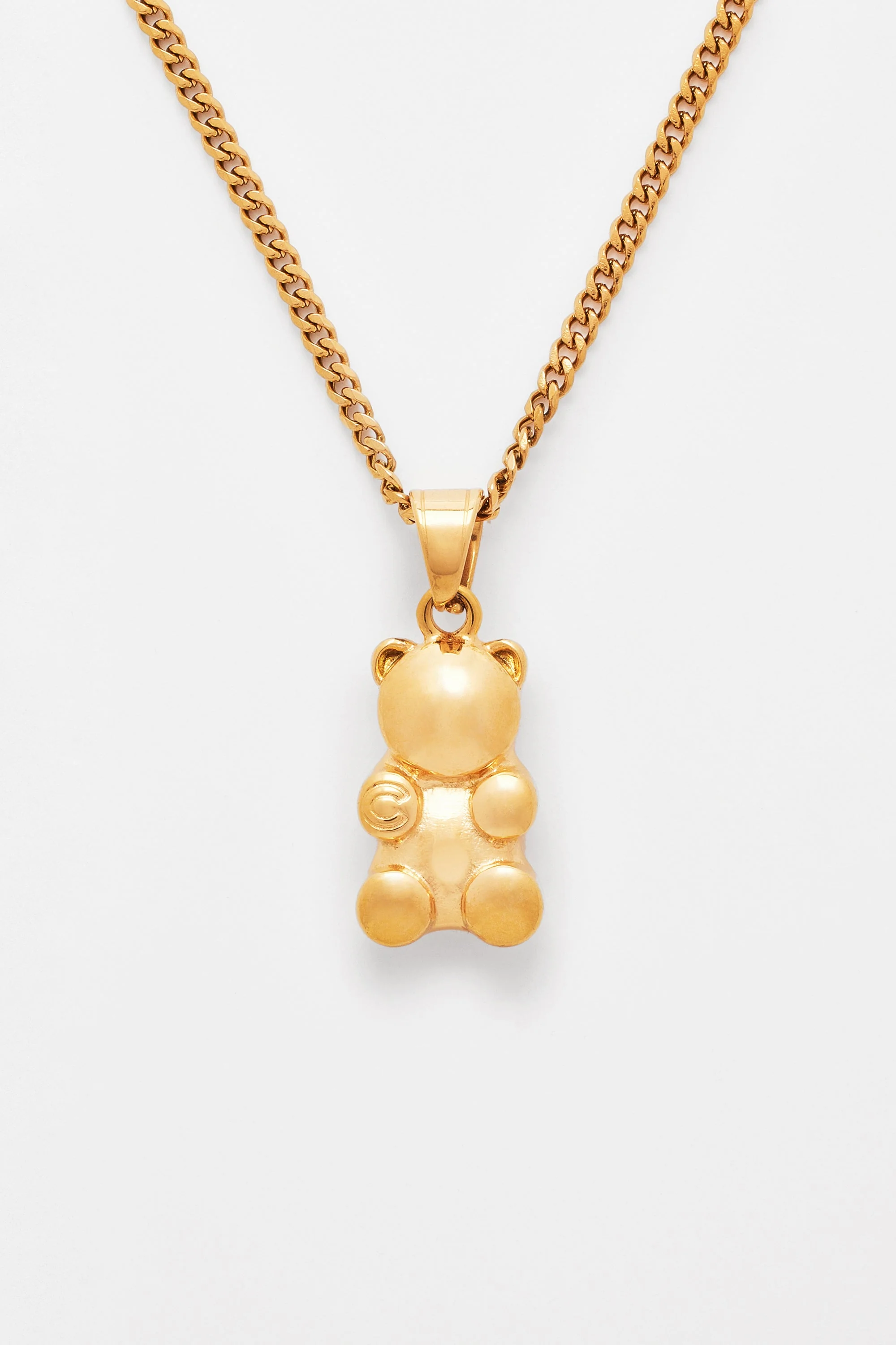 3mm Cernucci Bear Cuban Chain Necklace - Gold