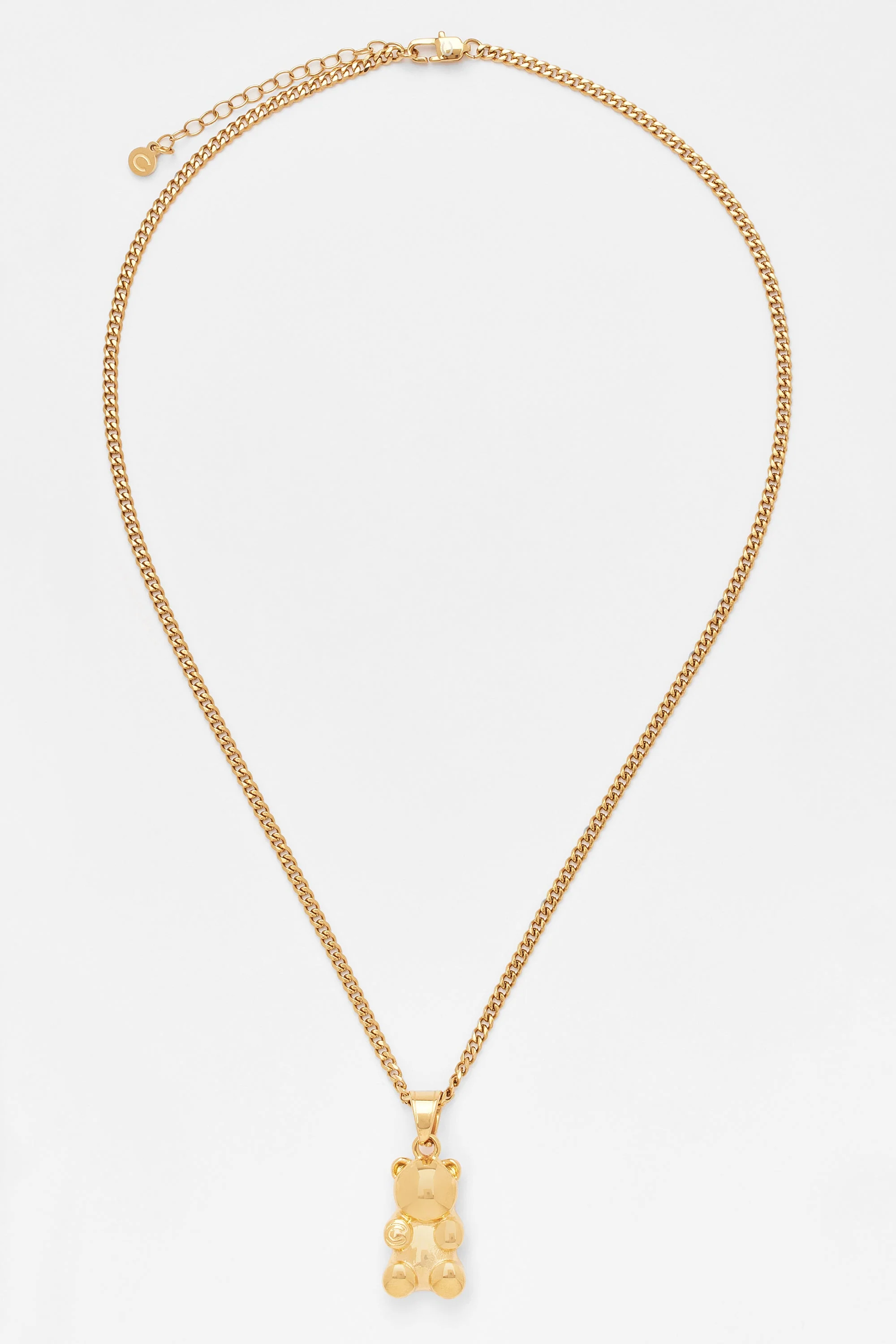 3mm Cernucci Bear Cuban Chain Necklace - Gold - Image 3