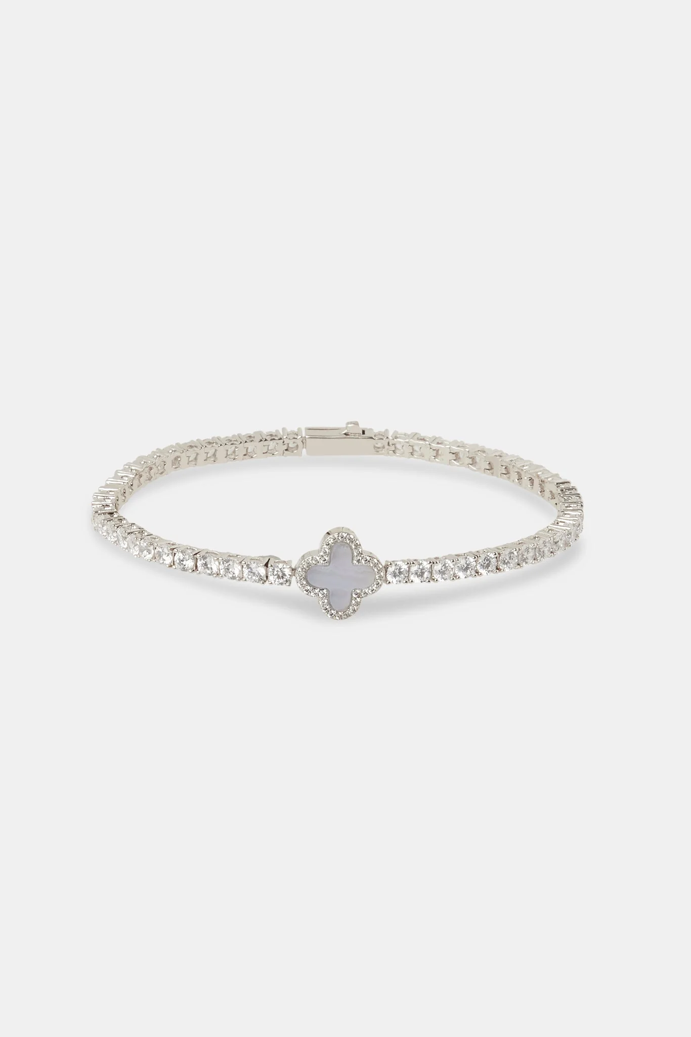 3mm Motif Agate Tennis Bracelet - White - Image 2