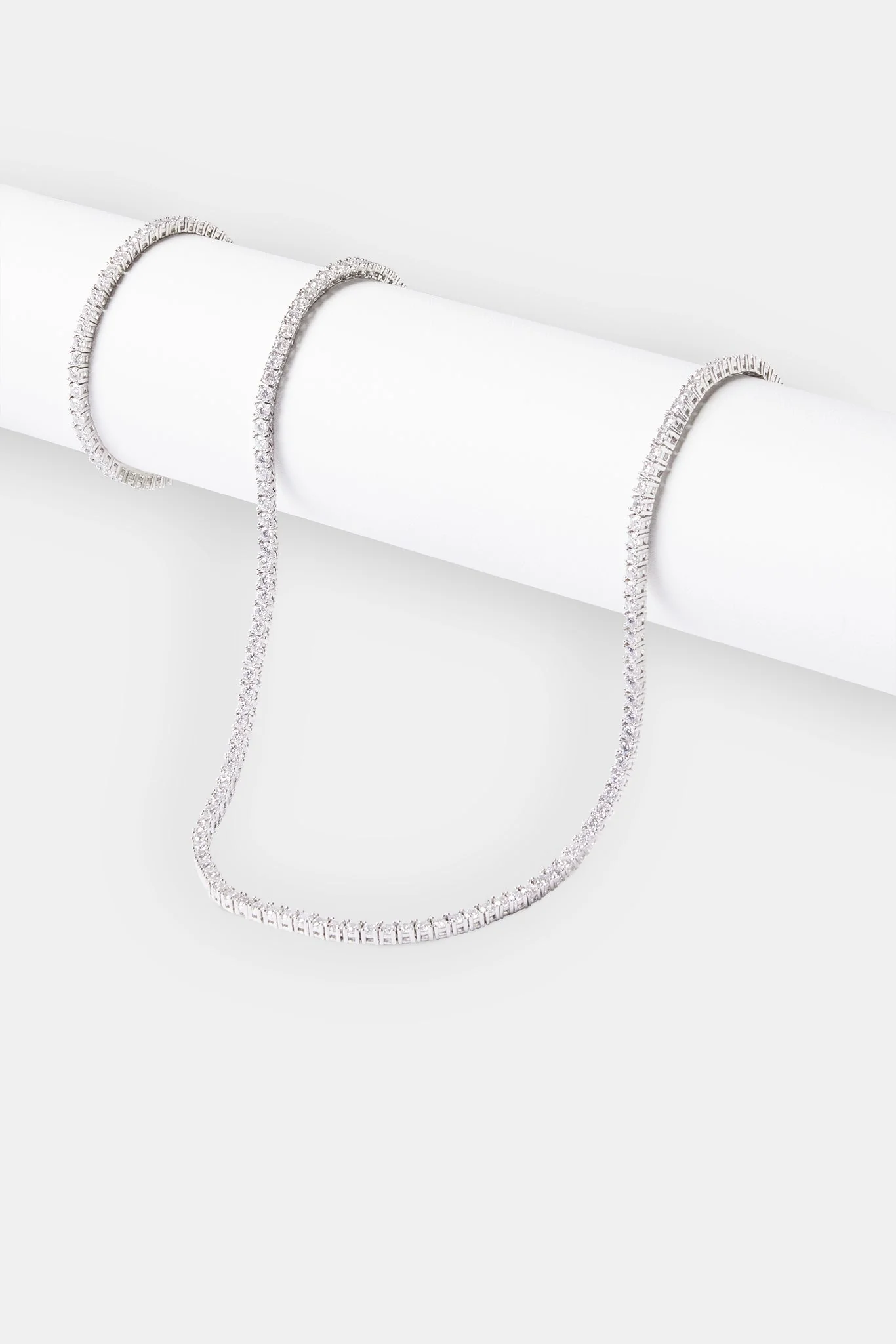 3mm Tennis Chain & Bracelet - White - Image 2