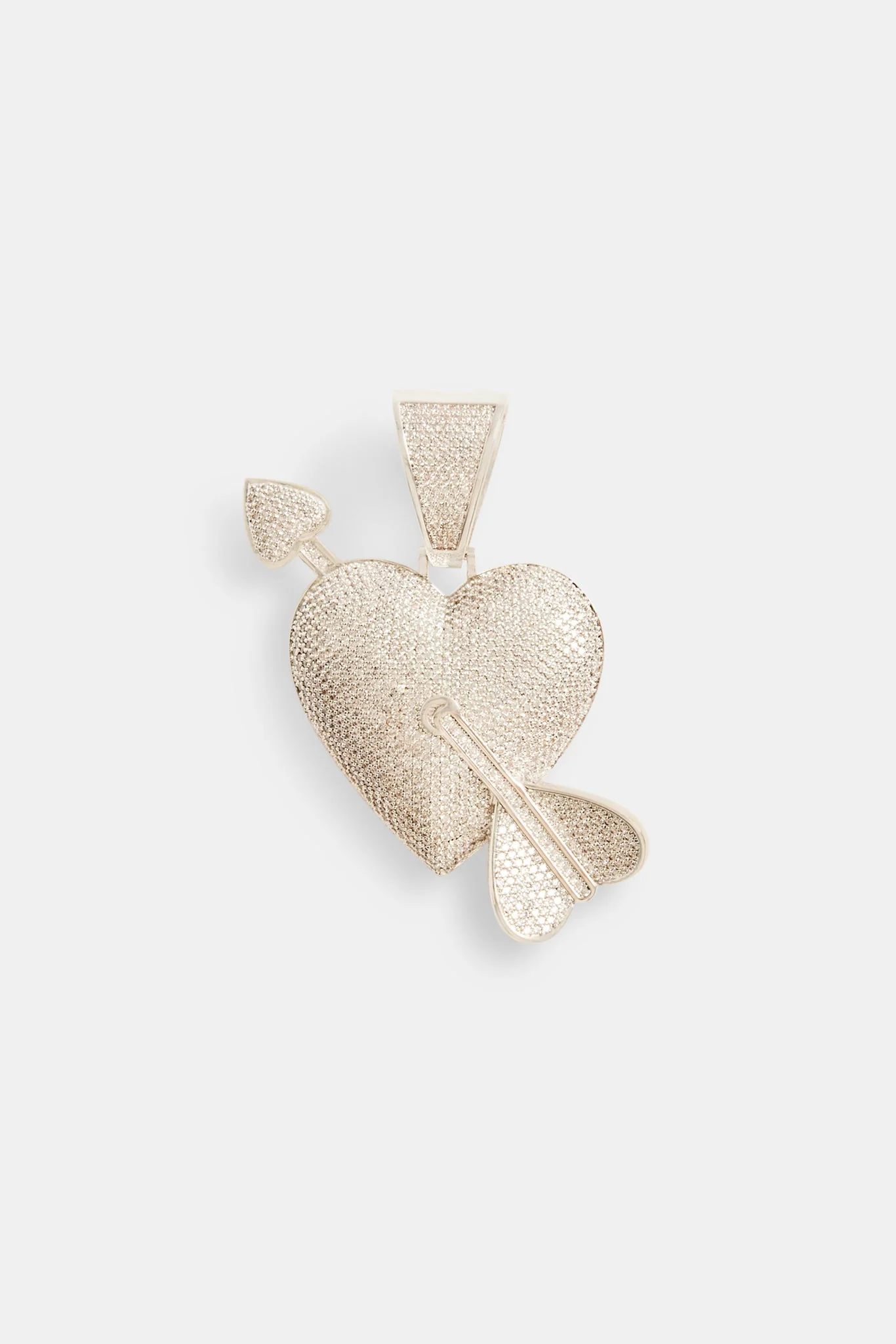 50mm Iced CZ Cupid Heart Pendant - Image 2