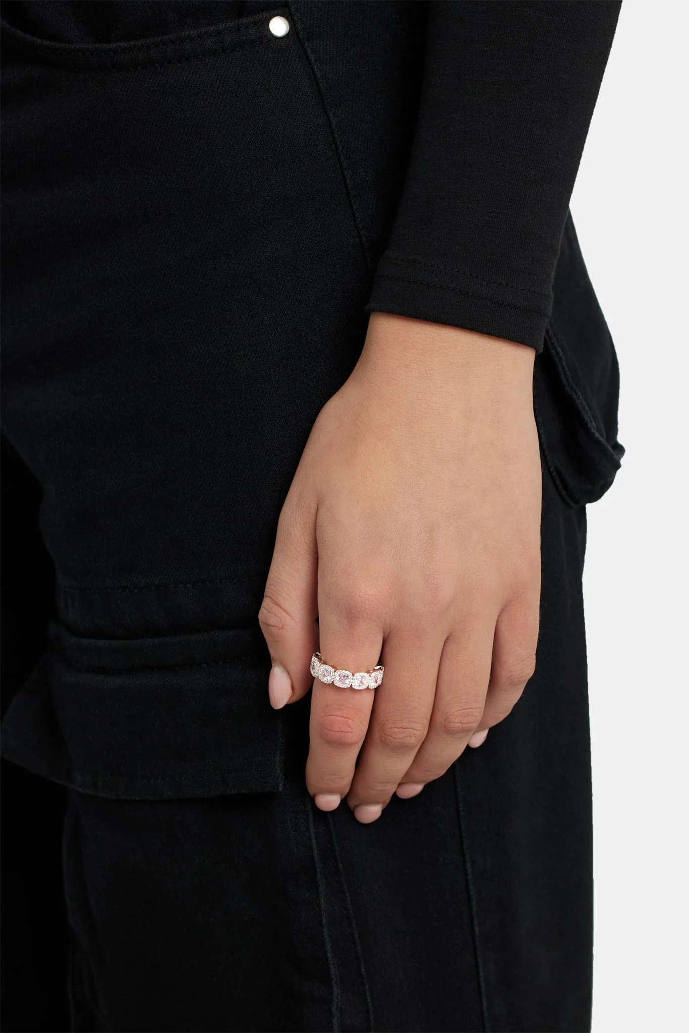 5mm 925 Pink CZ Cluster Ring - Image 2