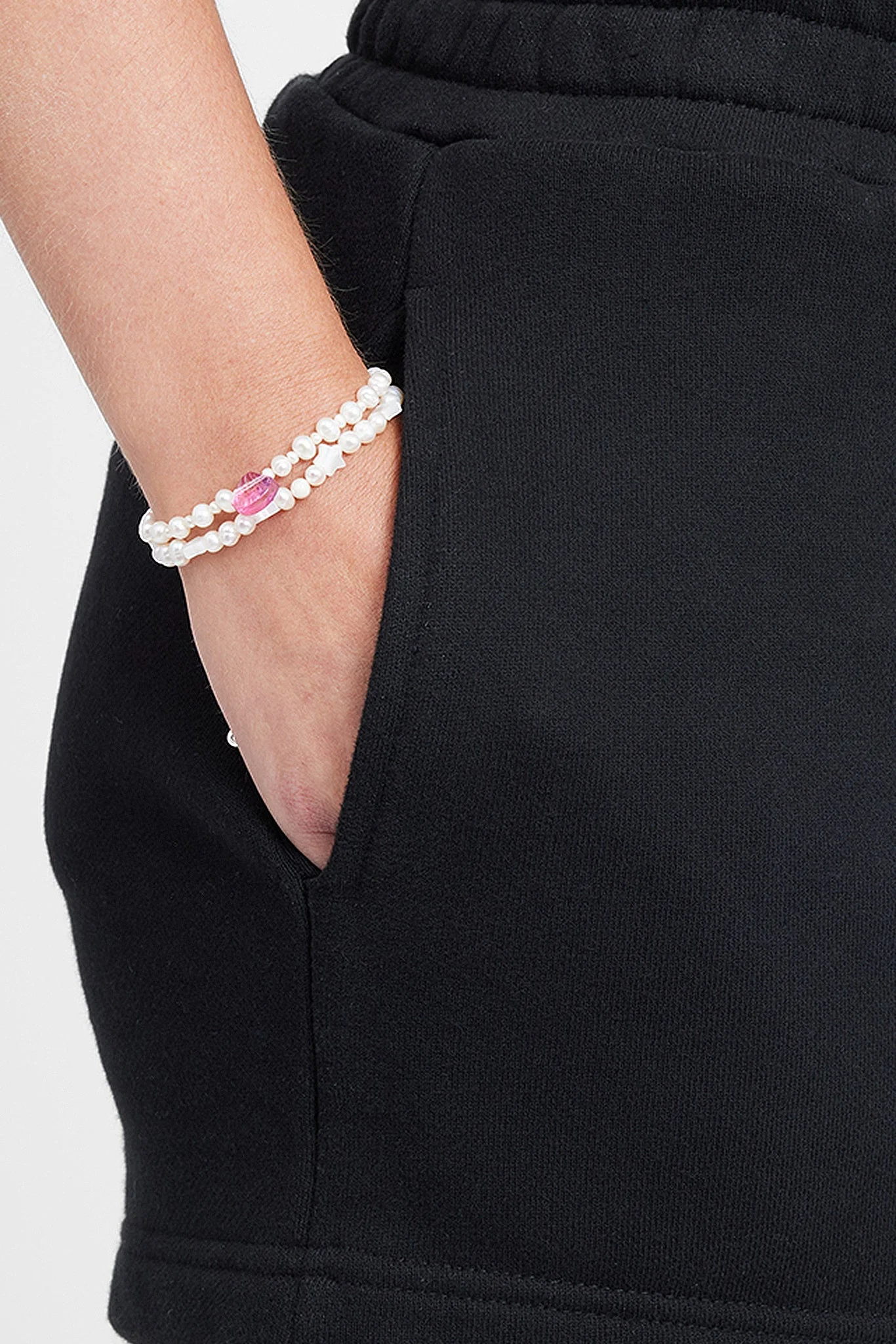 5mm Double Layer Star & Shell Charm Freshwater Pearl Bracelet - Image 3