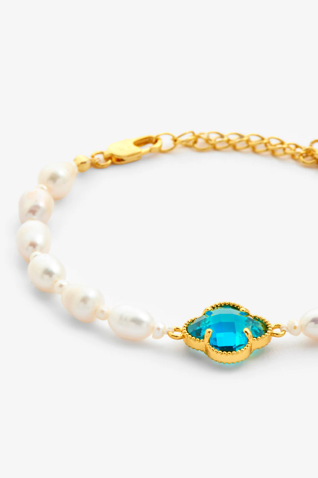 5mm Freshwater Pearl Blue Motif Bracelet - Image 2