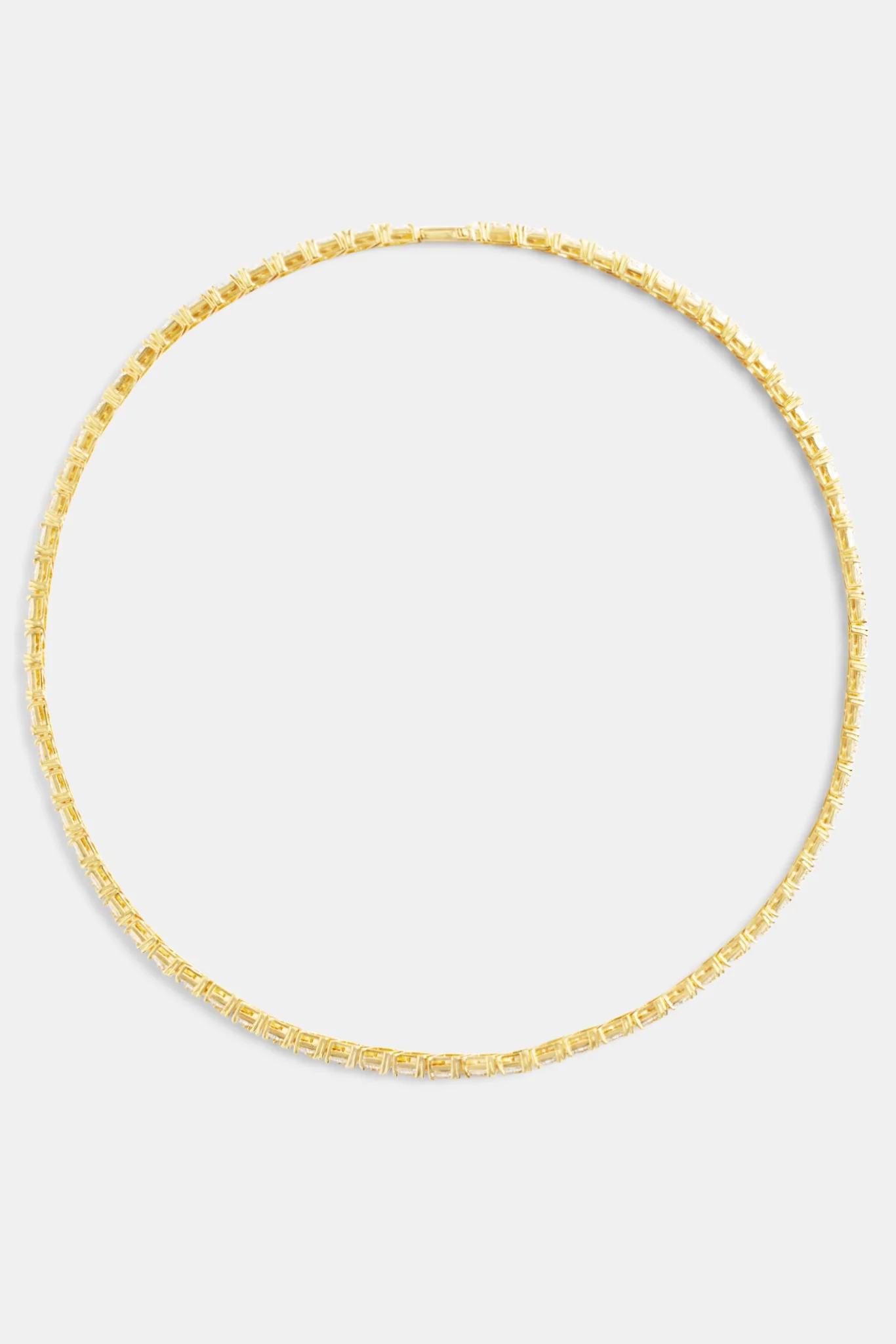 5mm Gold Plated Iced CZ Triangle Cut Tennis Chain - Image 2