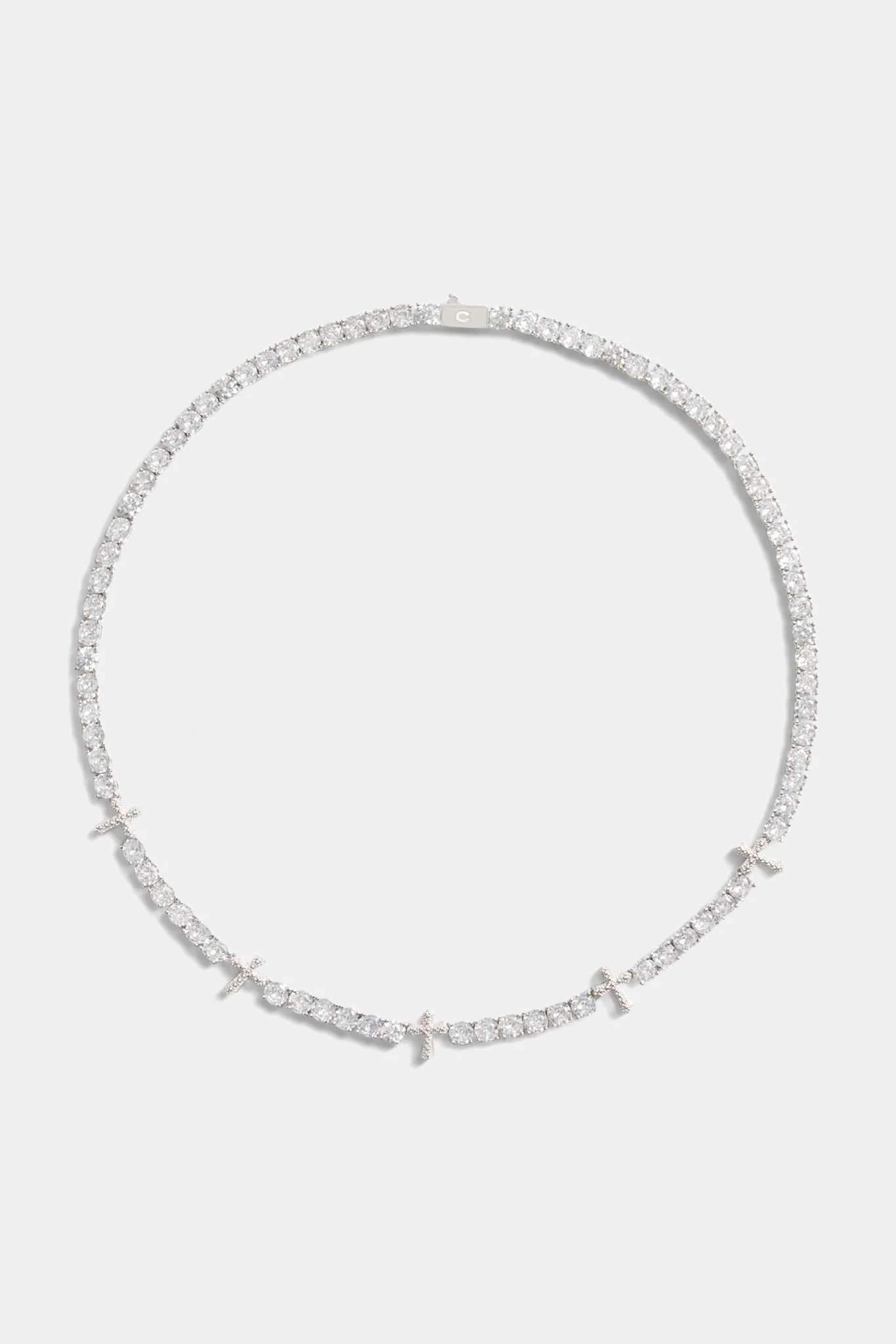 5mm Iced CZ Cross Tennis Necklace - Image 3