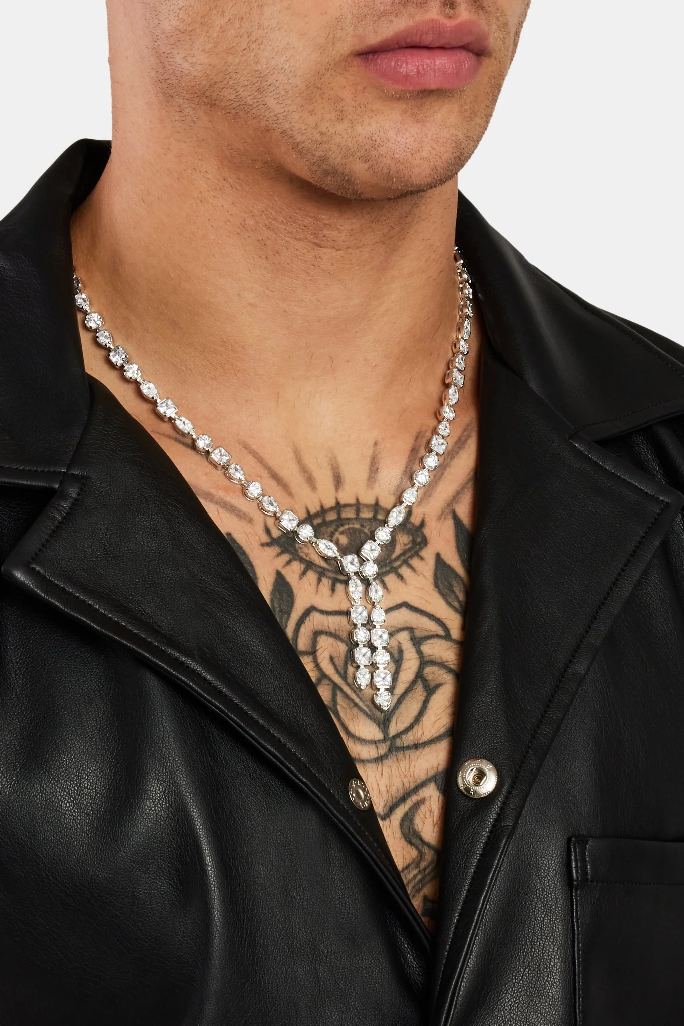 5mm Iced CZ Mixed Shape Drop Tennis Chain - Image 3
