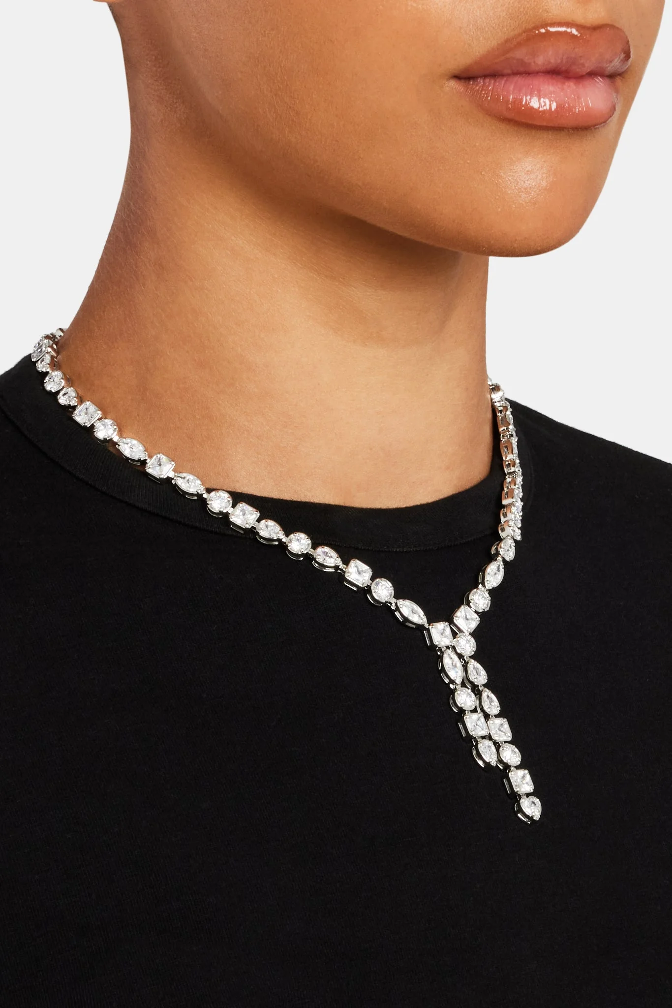5mm Iced Mixed Shape Drop Tennis Chain - Image 4
