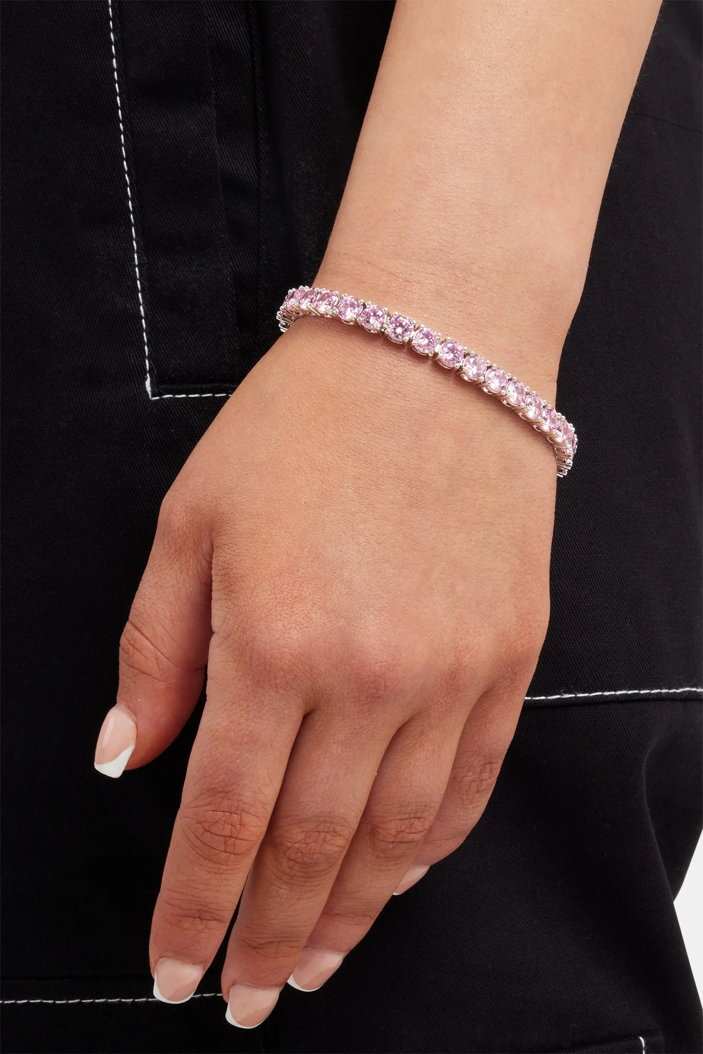 5mm Pastel Pink Tennis Bracelet - Image 2