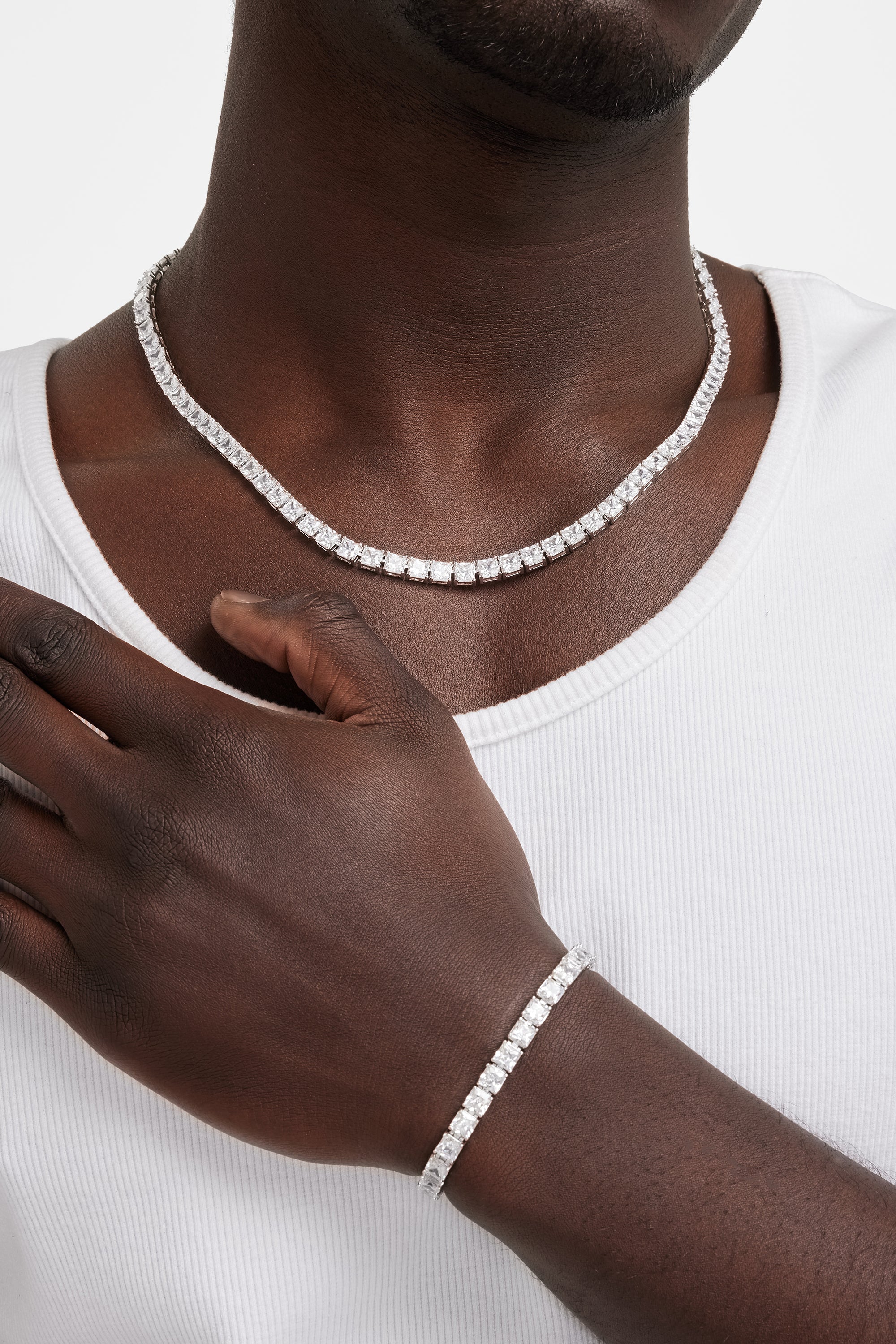 5mm Square Tennis Chain + Bracelet Bundle - Image 2