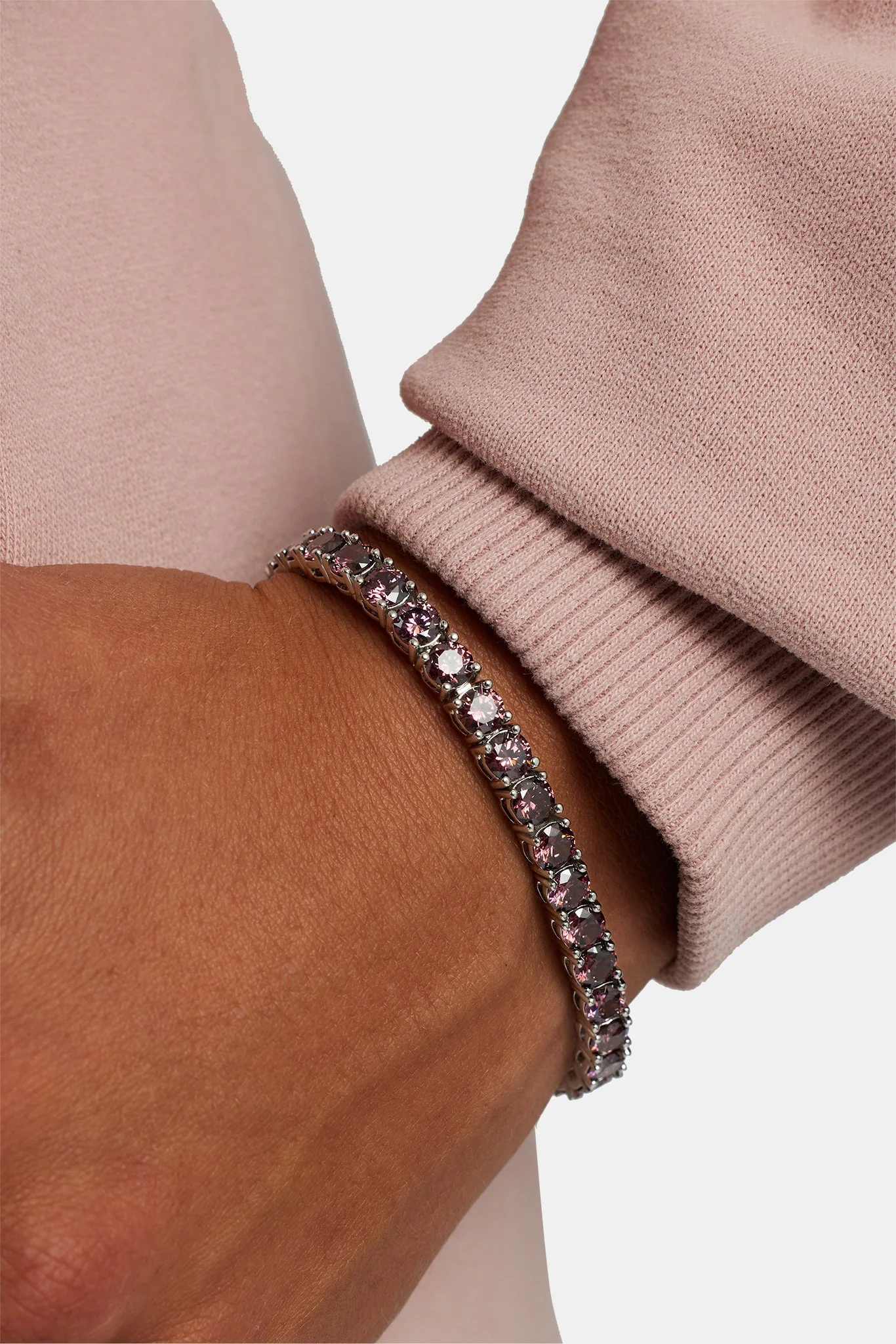 5mm Tennis Bracelet - Dusky Pink - Image 2