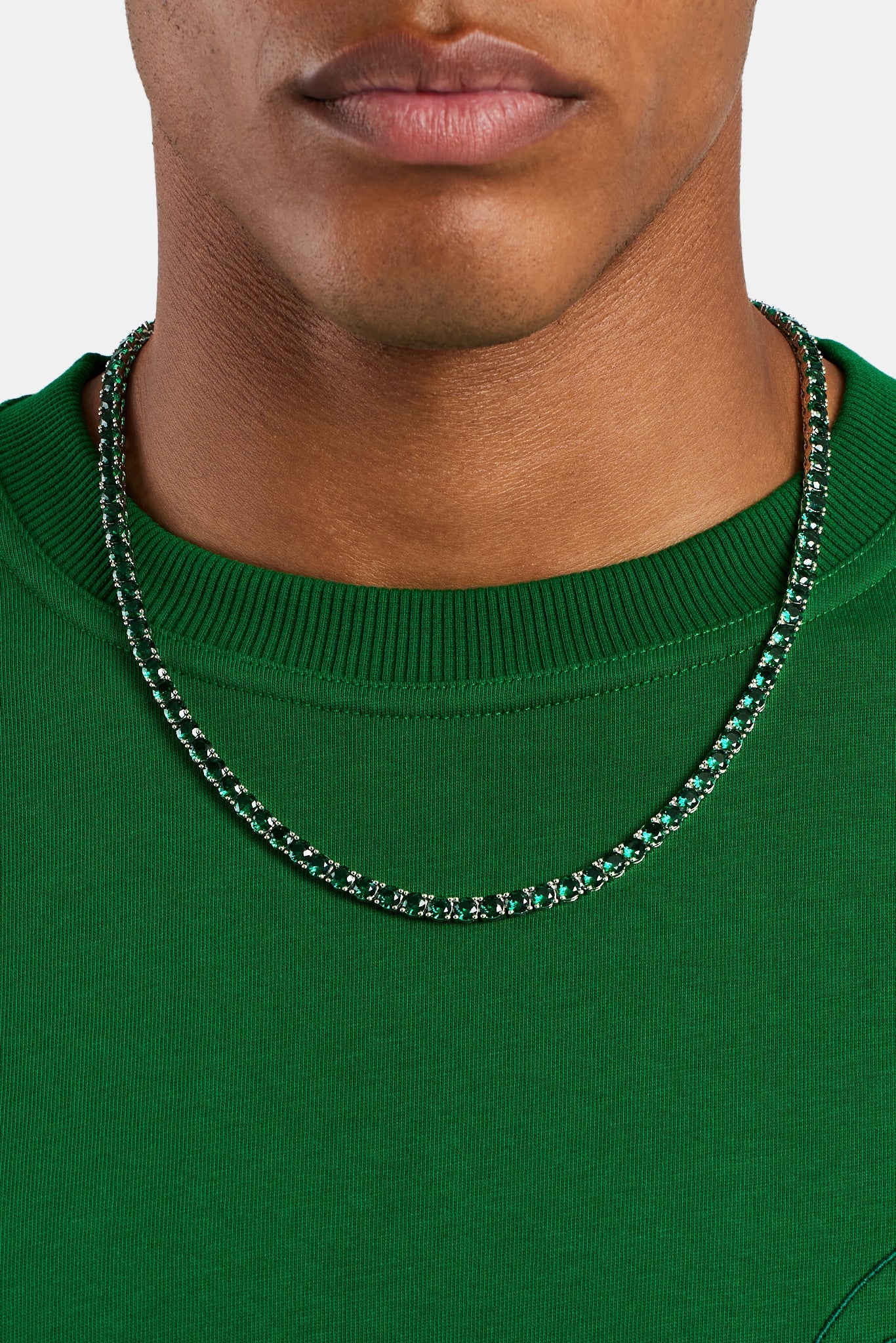 5mm Tennis Chain - Dark Green - Image 2