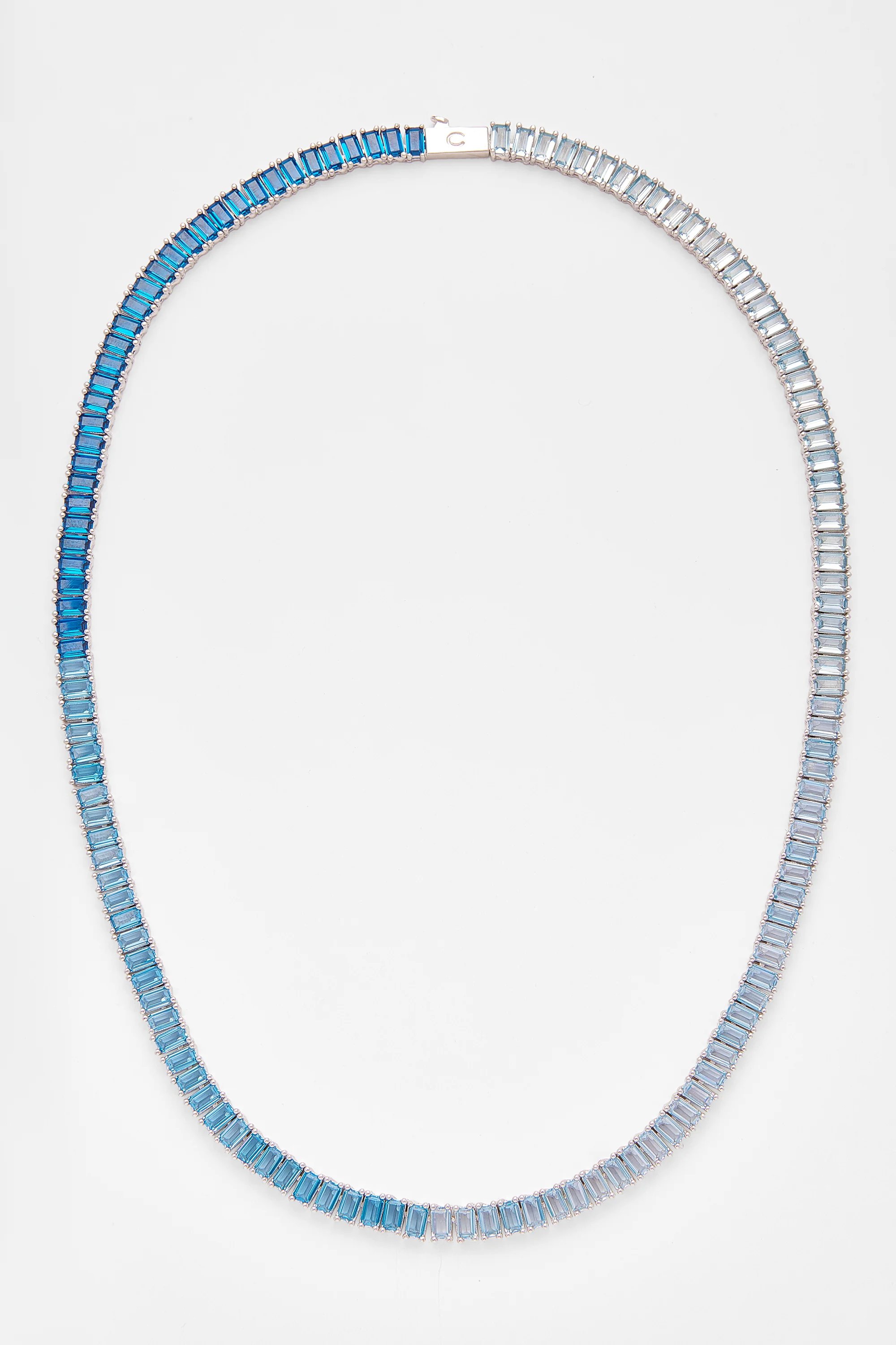 6mm Blue Ombre Tennis Baguette Chain