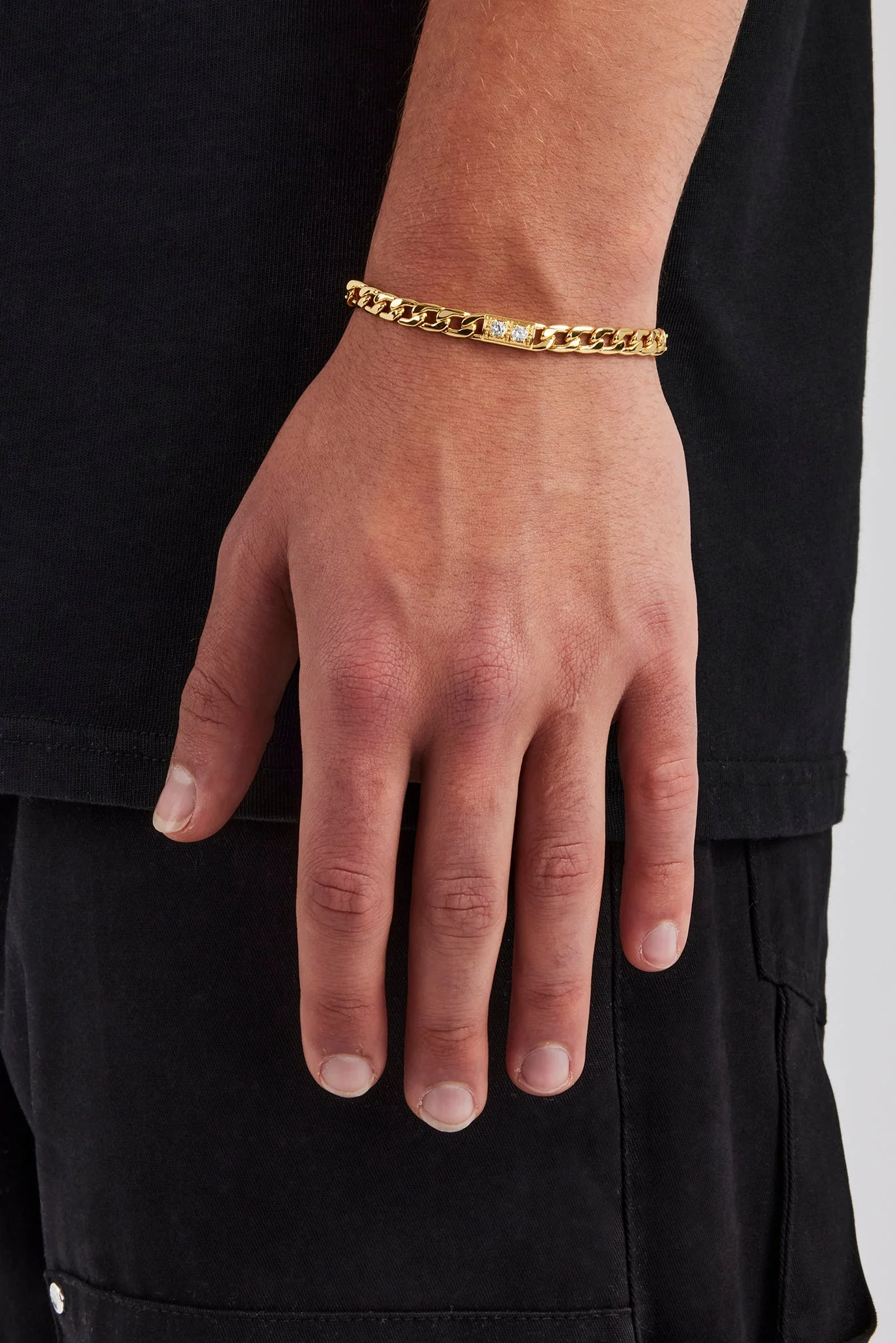 6mm Cuban CZ Panel Bracelet - Image 2