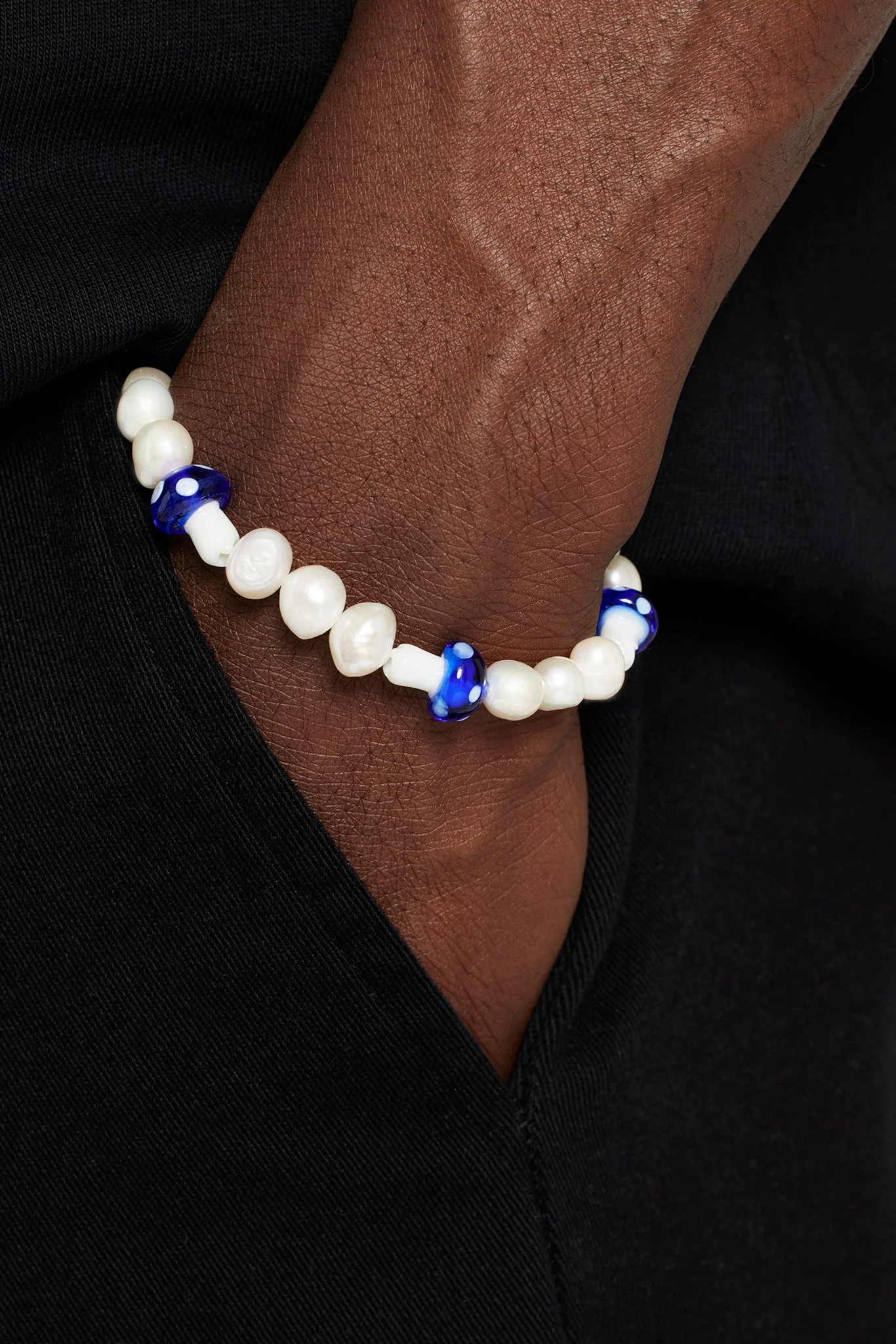 6mm Freshwater Pearl Mushroom Bead Bracelet - Image 2