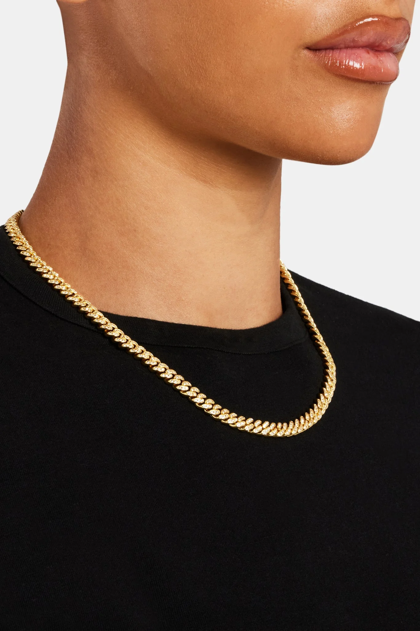 6mm Gold Plated Iced Cuban Chain - Image 3