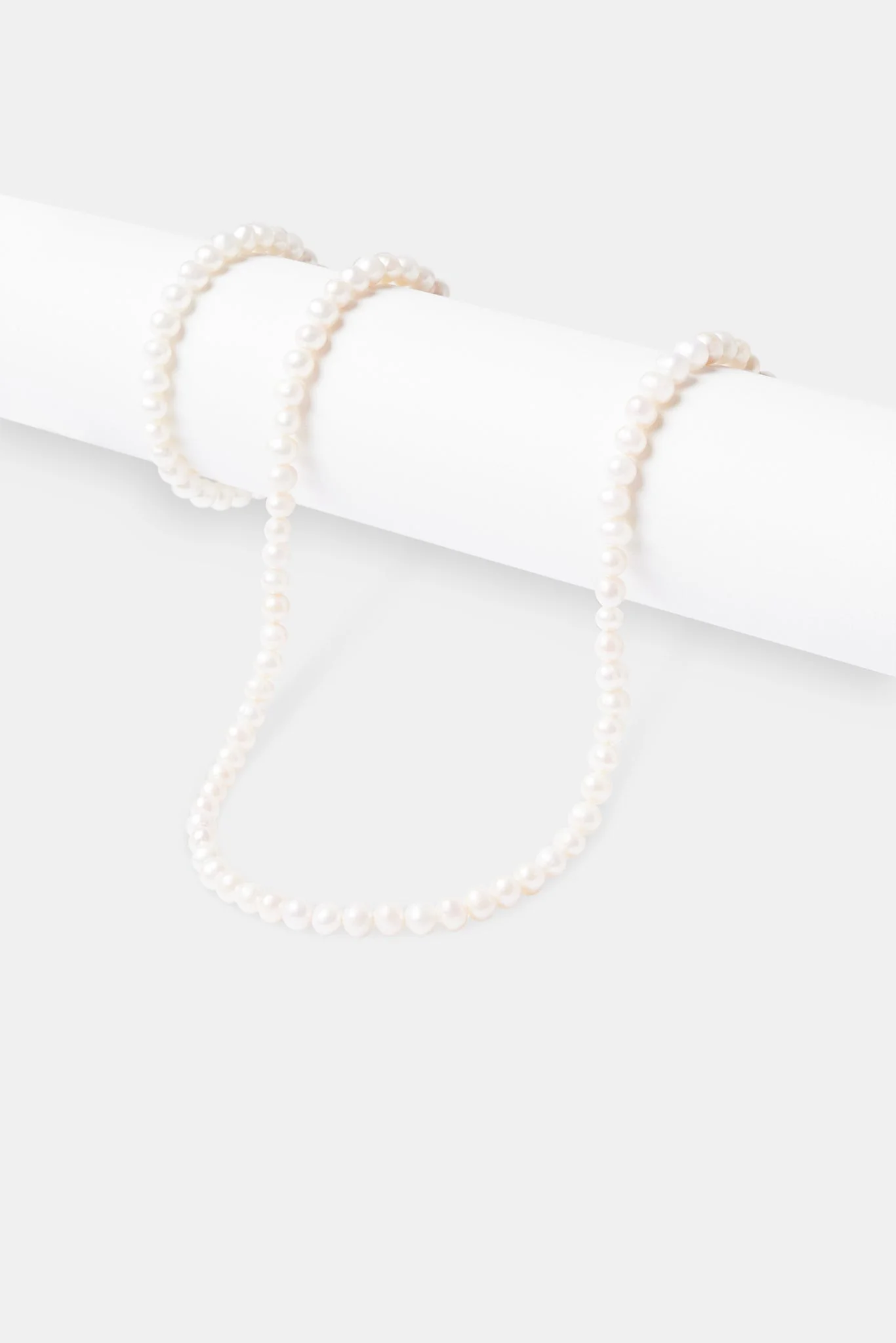 6mm Pearl Chain & Bracelet - White - Image 2