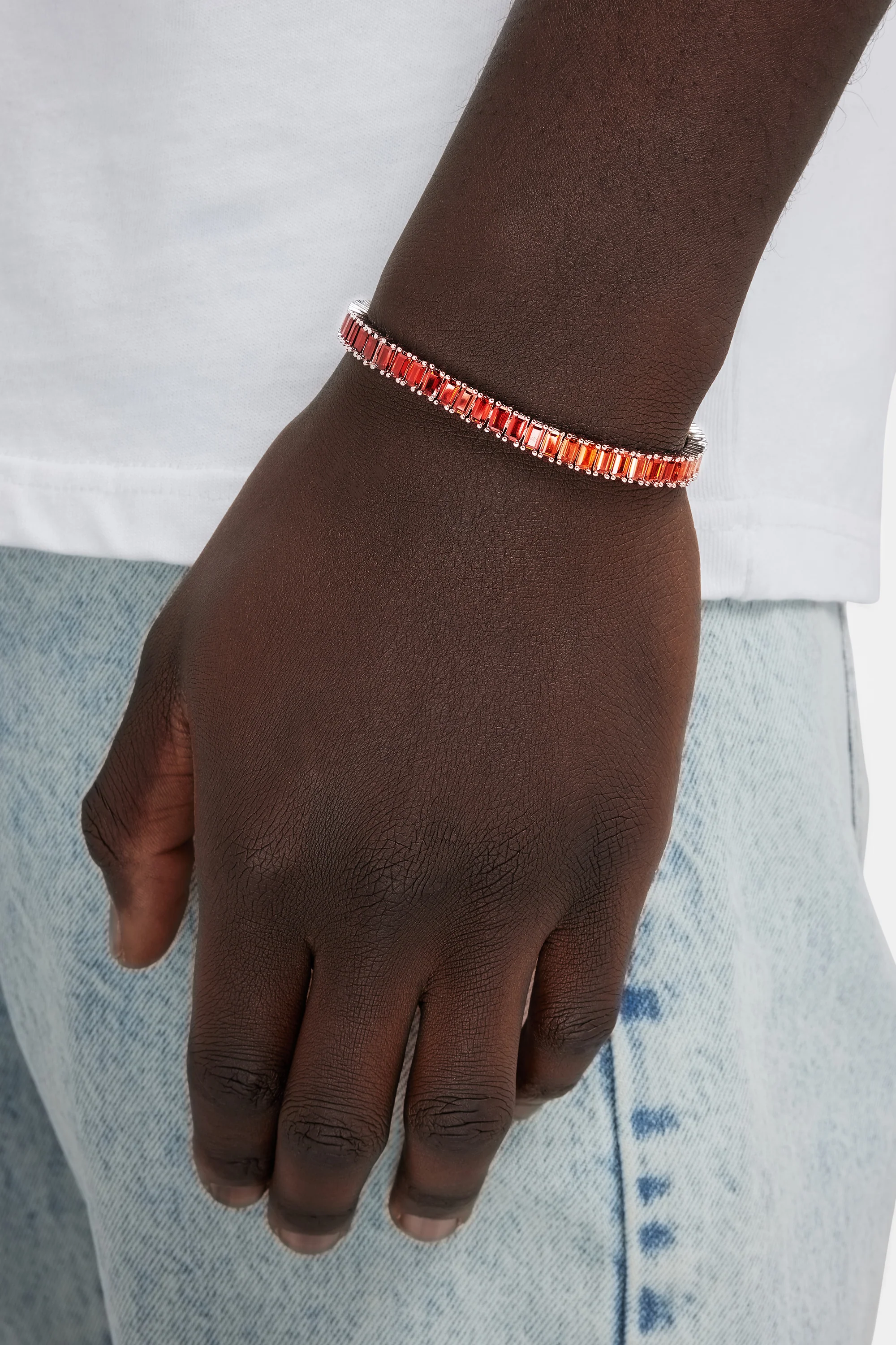 6mm Sunset Ombre Tennis Baguette Bracelet - Image 2