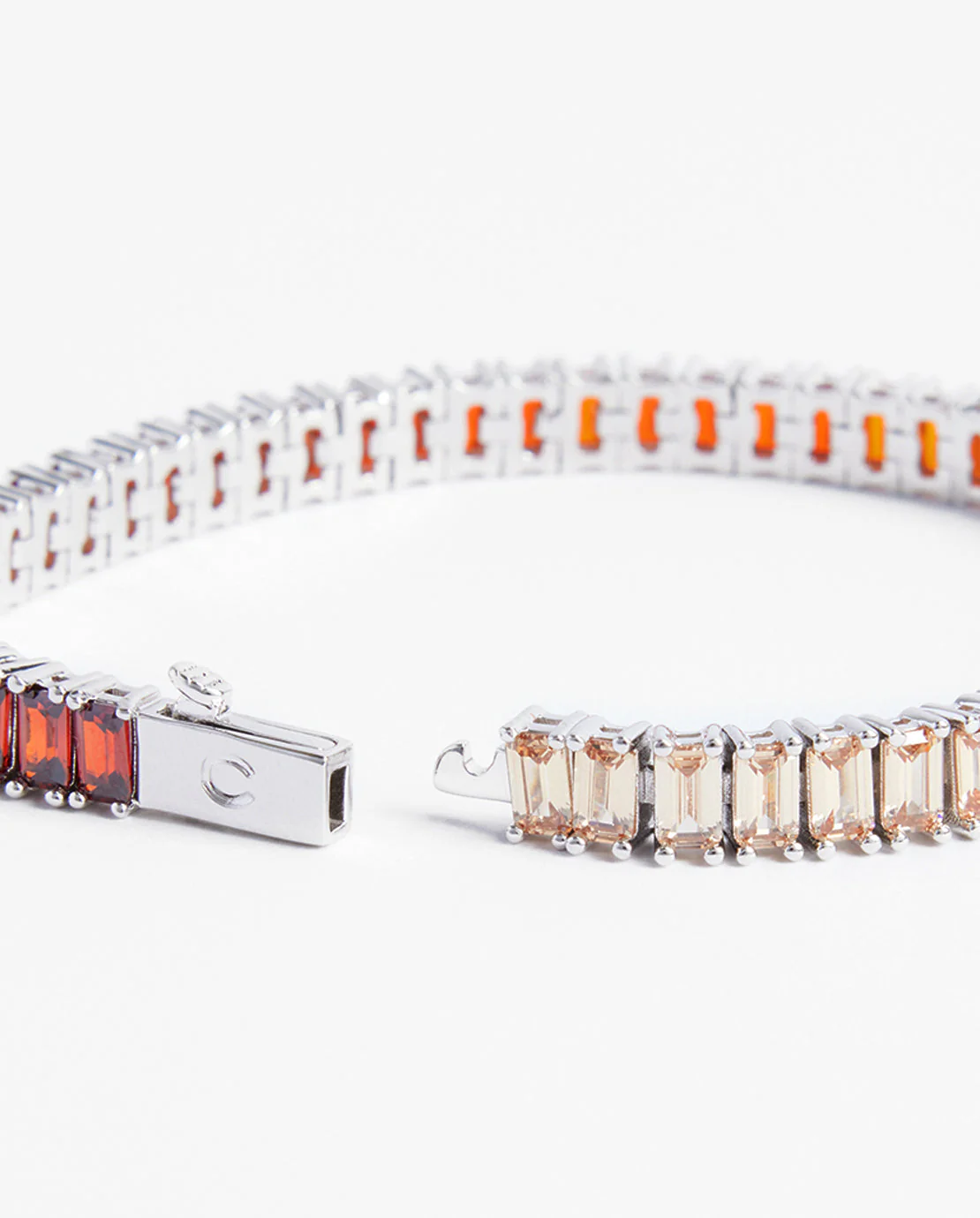 6mm Sunset Ombre Tennis Baguette Bracelet - Image 4