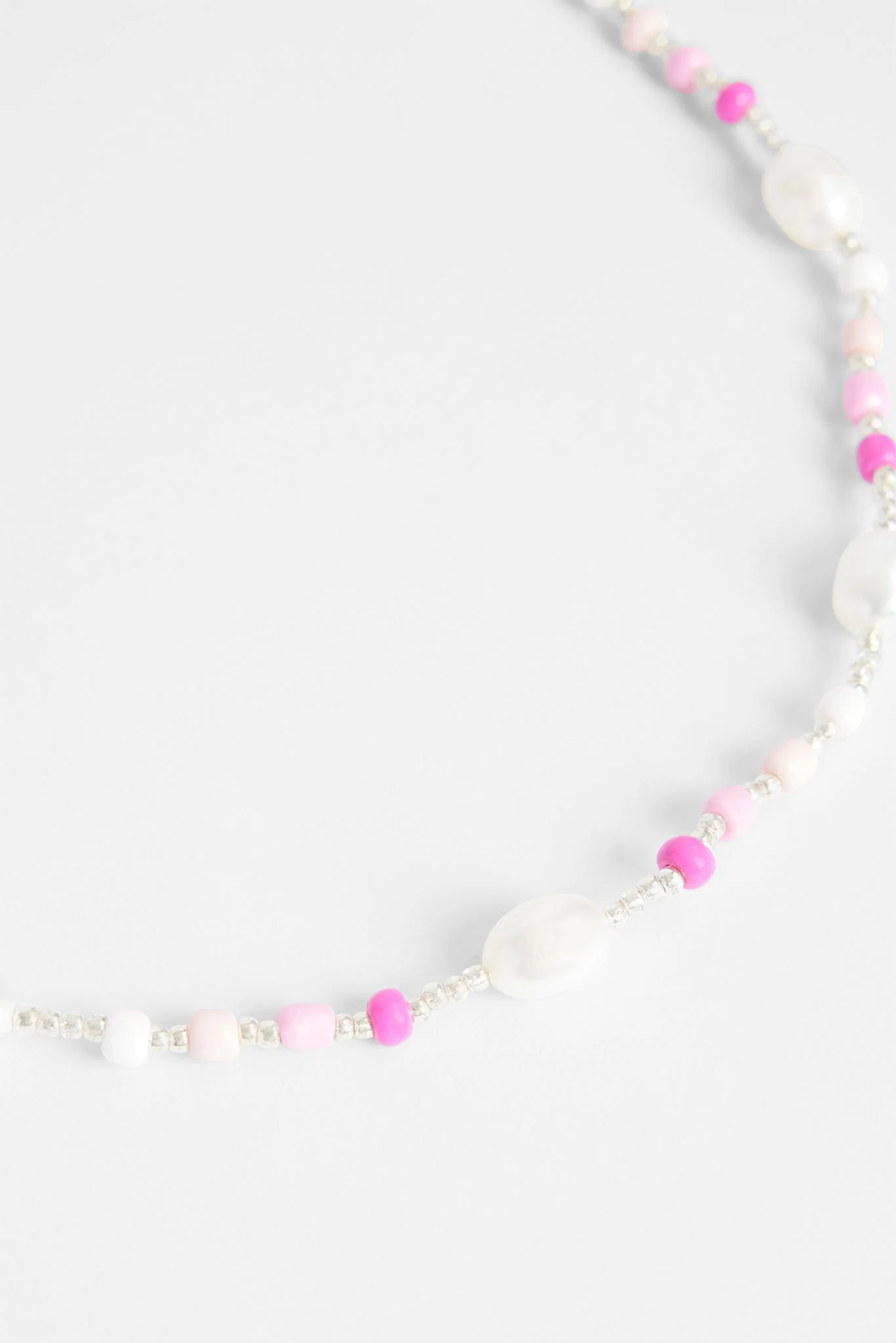 7mm Freshwater Pearl & Pink Bead Necklace - Image 2