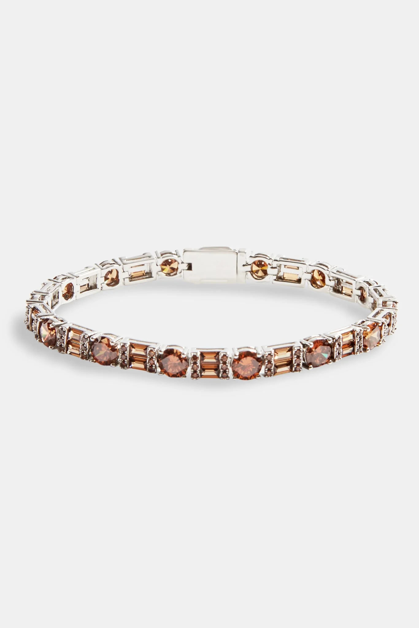 7mm Iced CZ Chocolate Round & Rectangle Mix Tennis Bracelet - Image 2