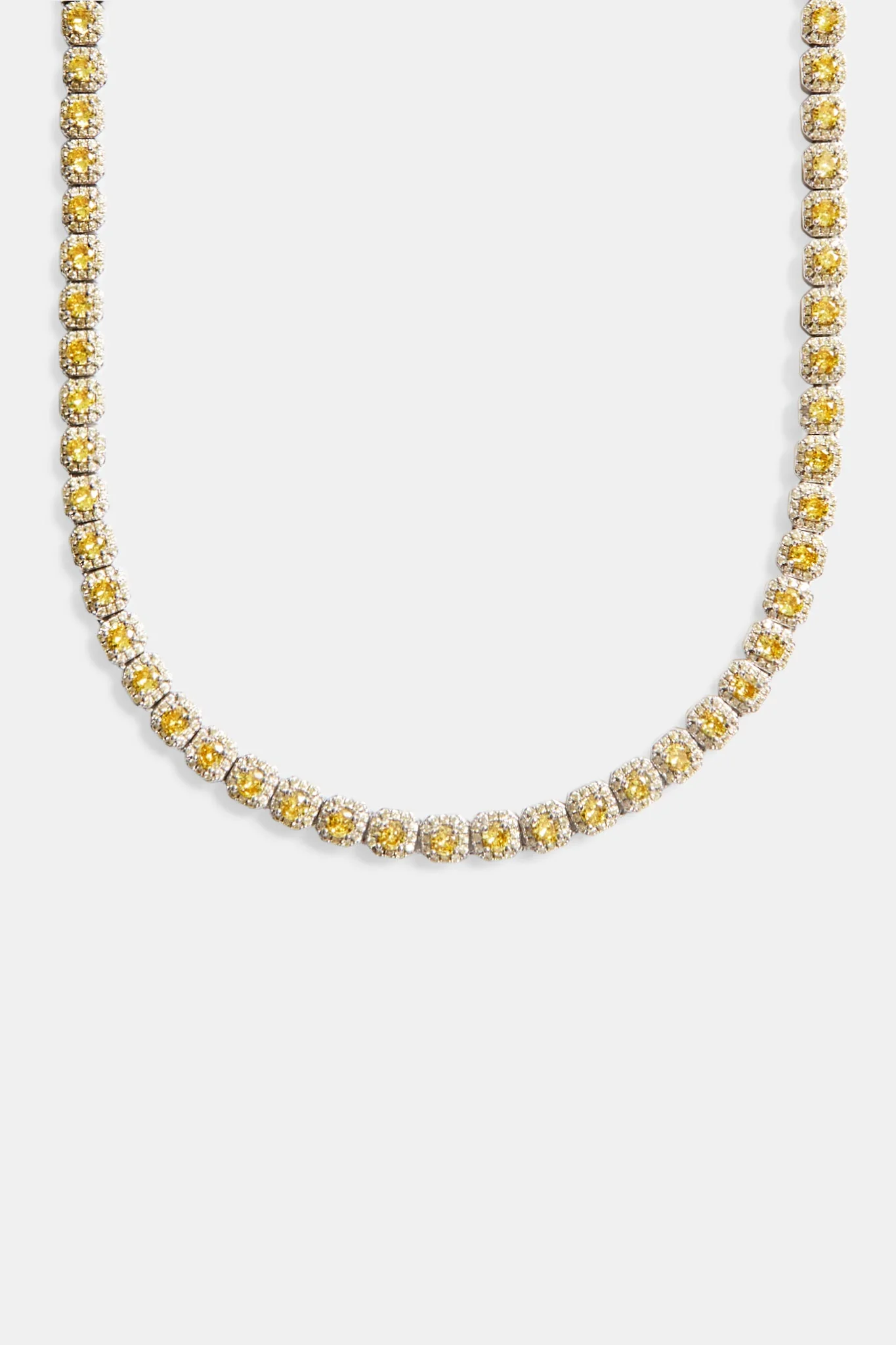 7mm Yellow Iced Clustered Tennis Chain Choker - Image 2