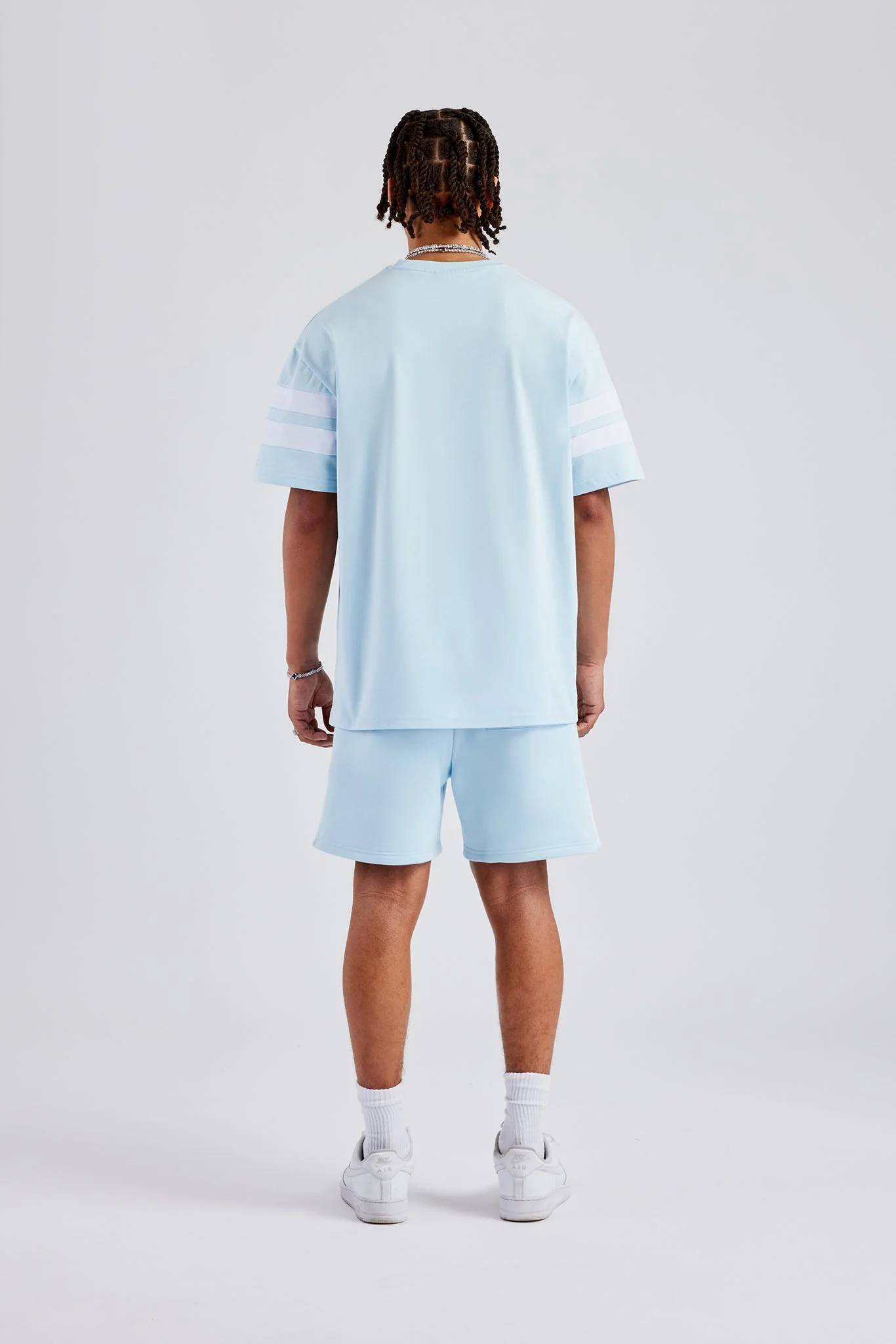86 Varsity Skater T-Shirt & Short Set - Light Blue - Image 2